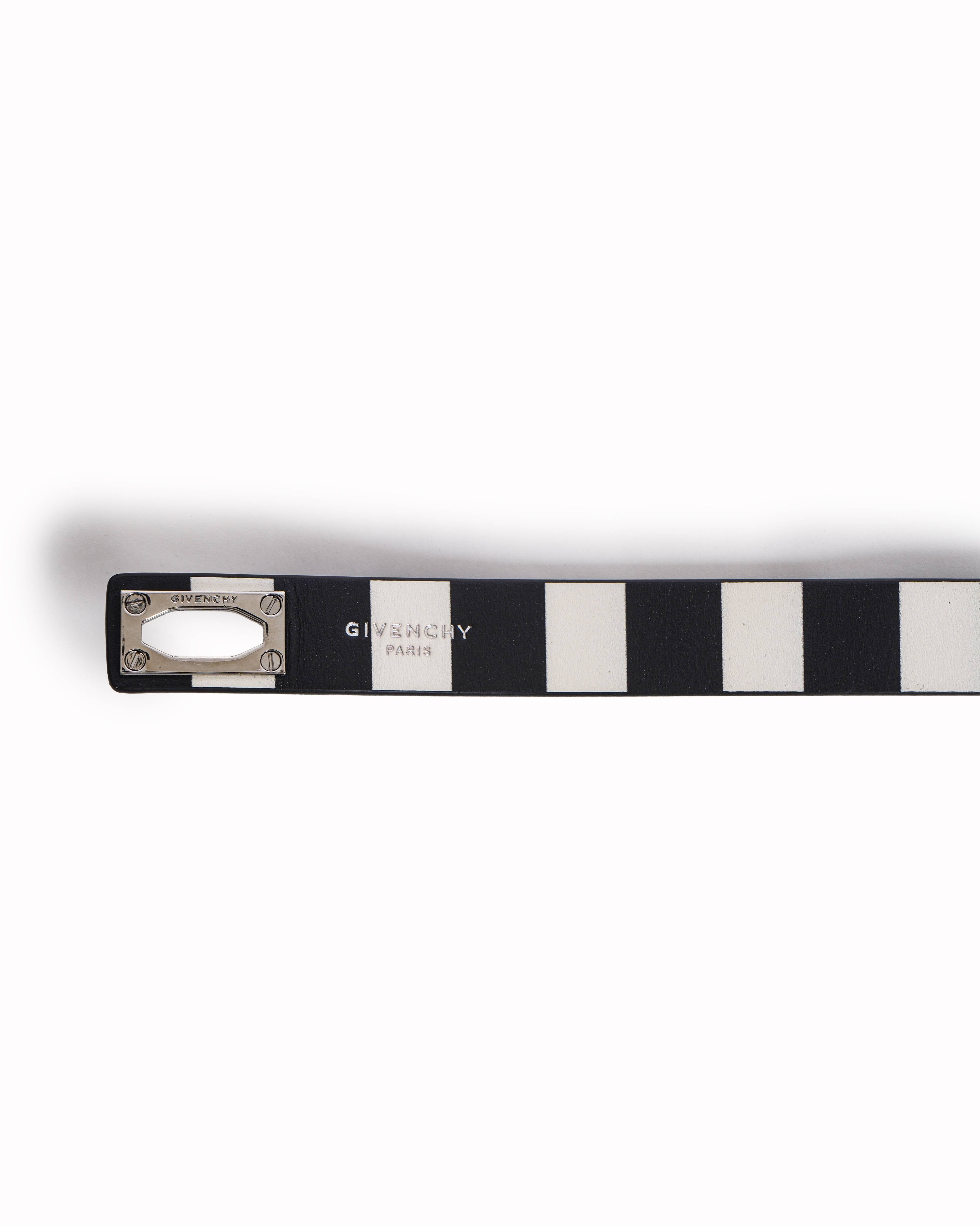 Givenchy Two Row Shark Lock Double Wrap Leather Bracelet