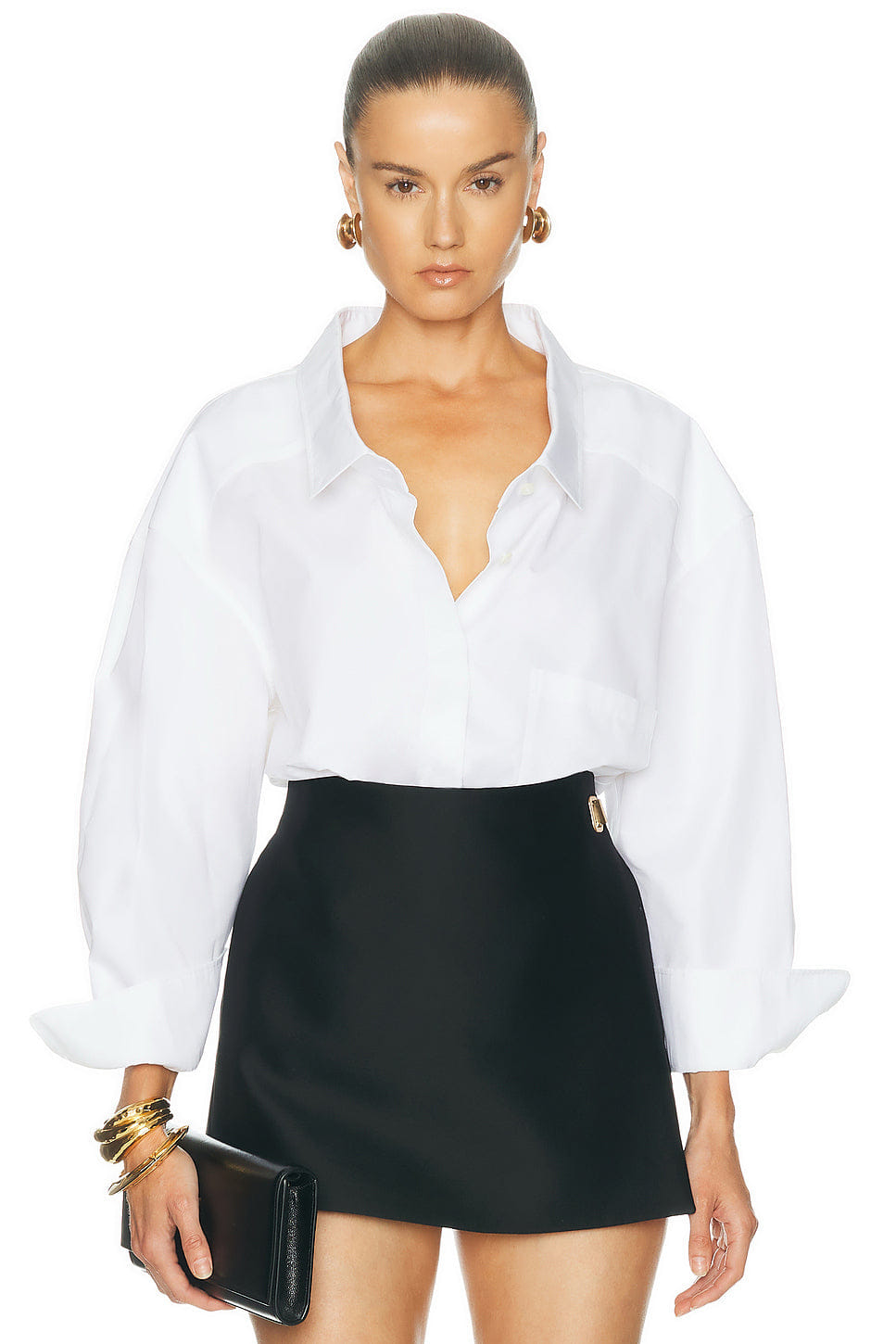 Givenchy Wide Collar Long Sleeve Shirt