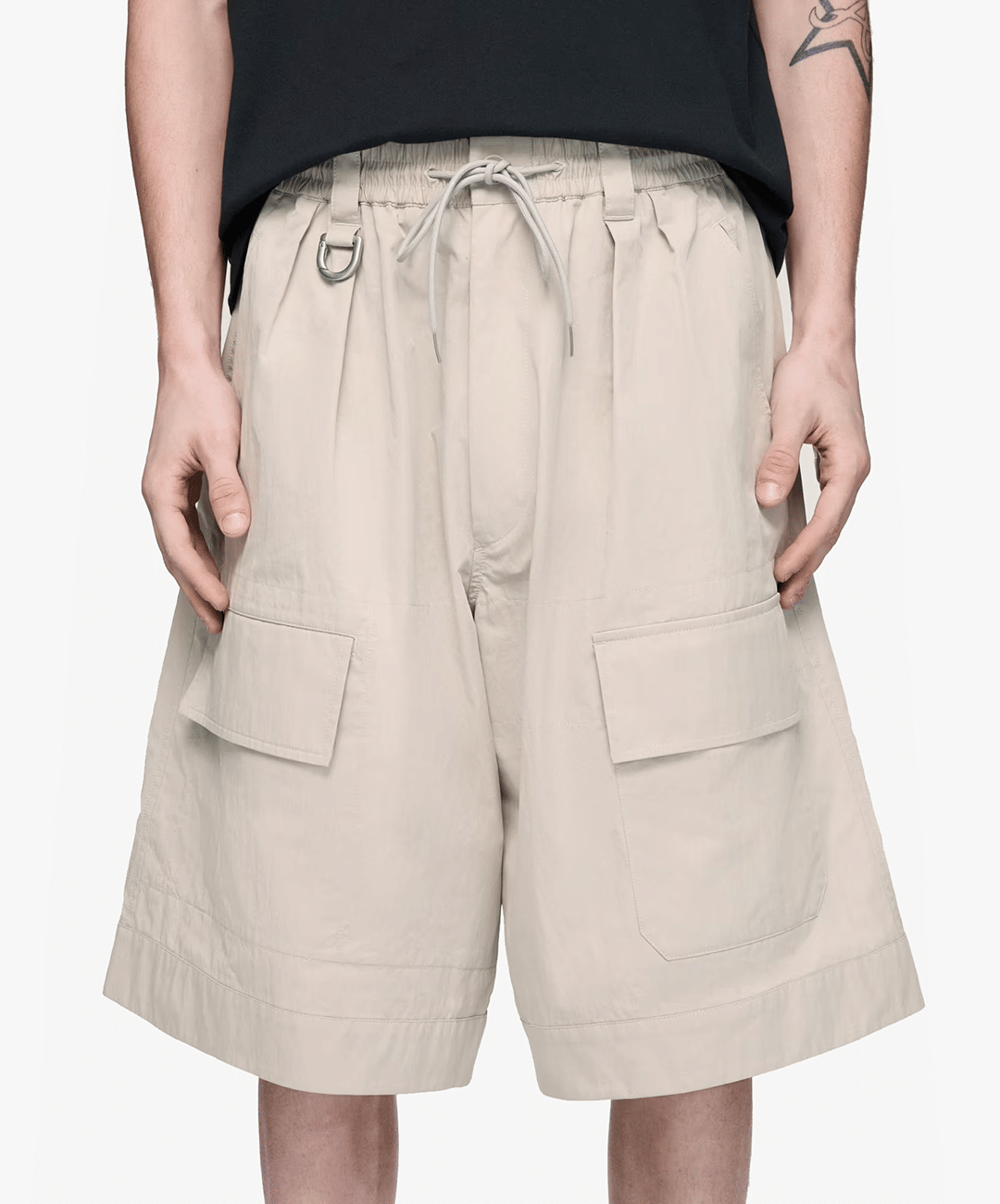 Y - 3 | Y - 3 WIDE LEG SHORTS { LIGHT BROWN