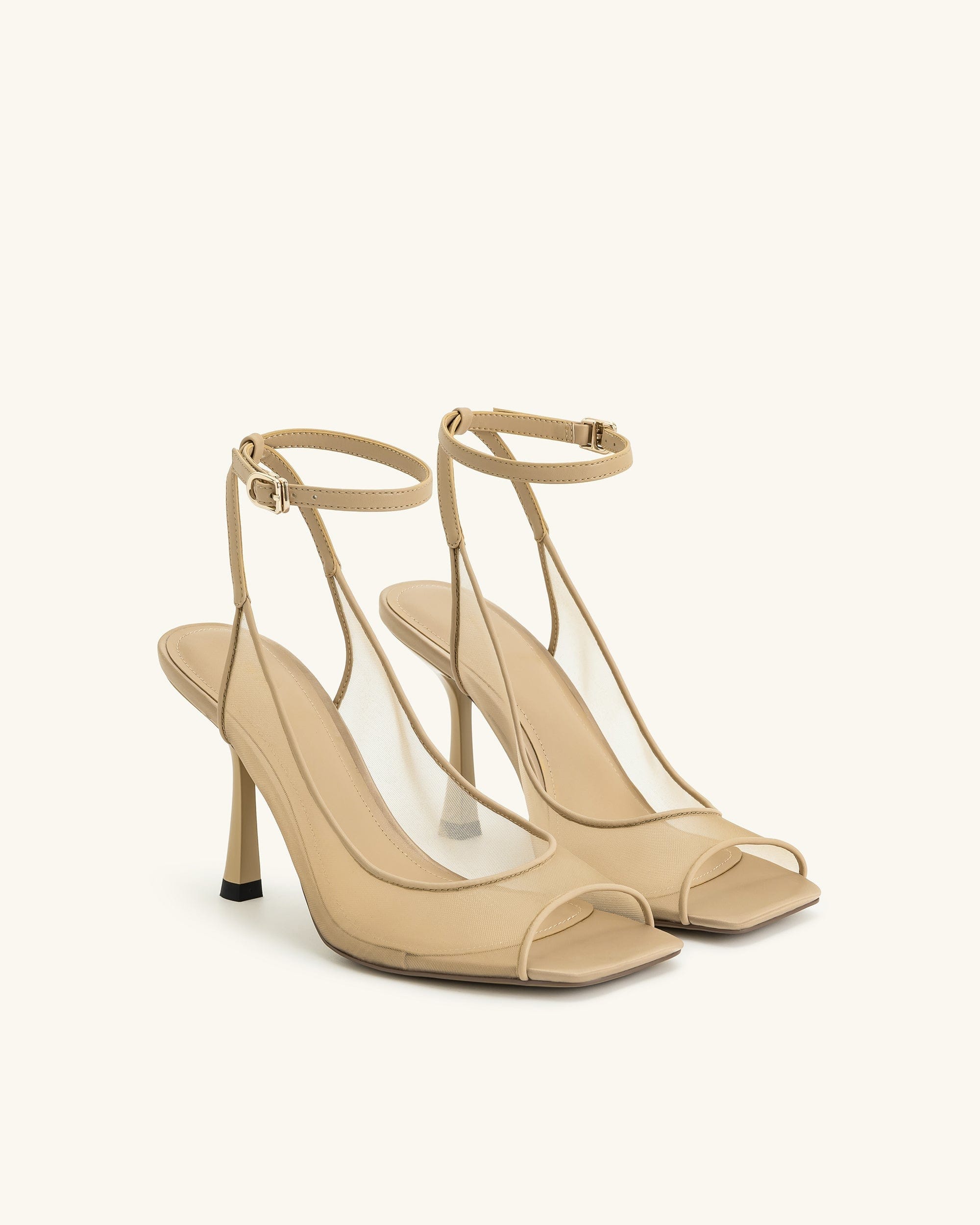 Jw Pei Serenity Open Toe Mesh Slingback Sandals Khaki