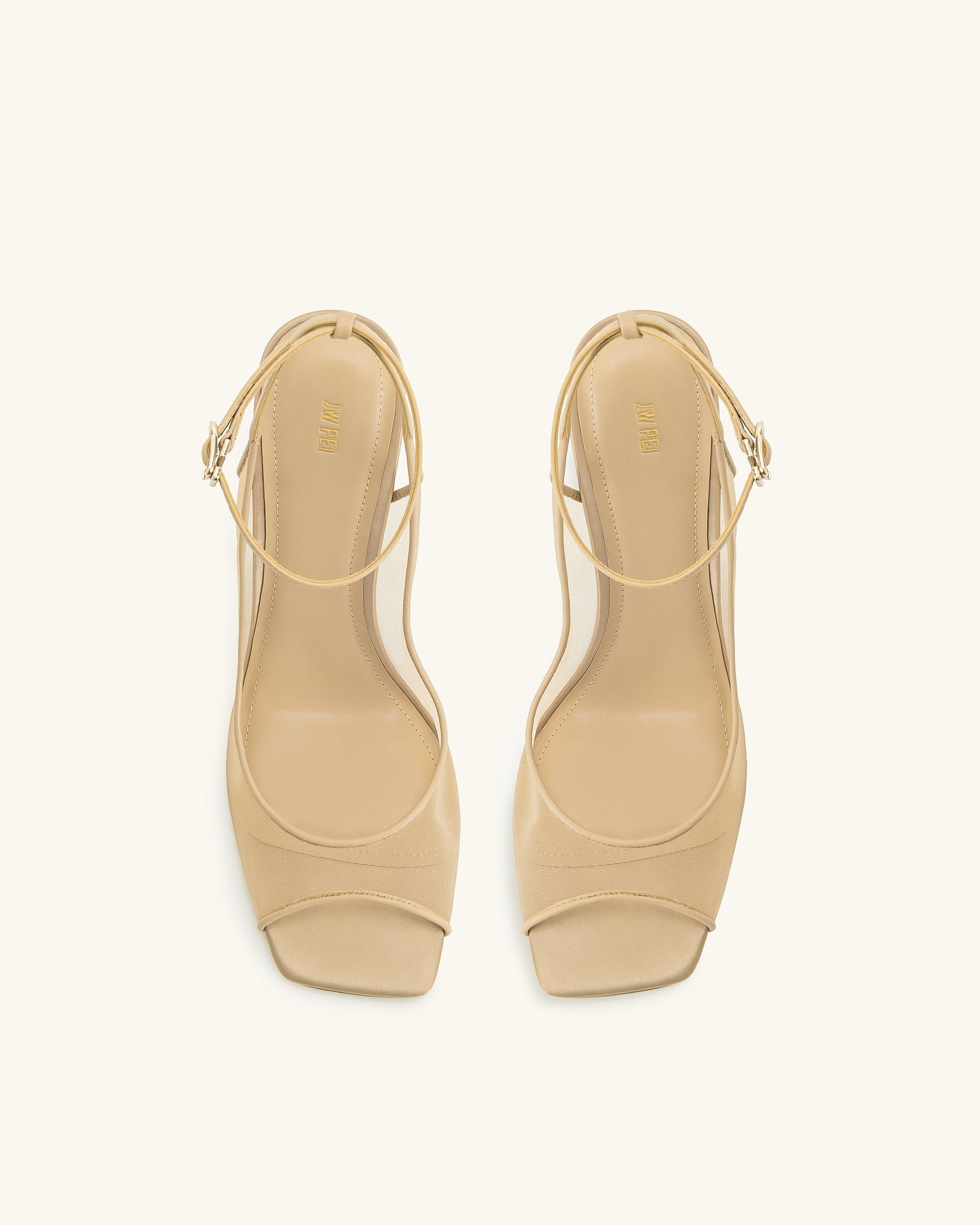 Jw Pei Serenity Open Toe Mesh Slingback Sandals Khaki