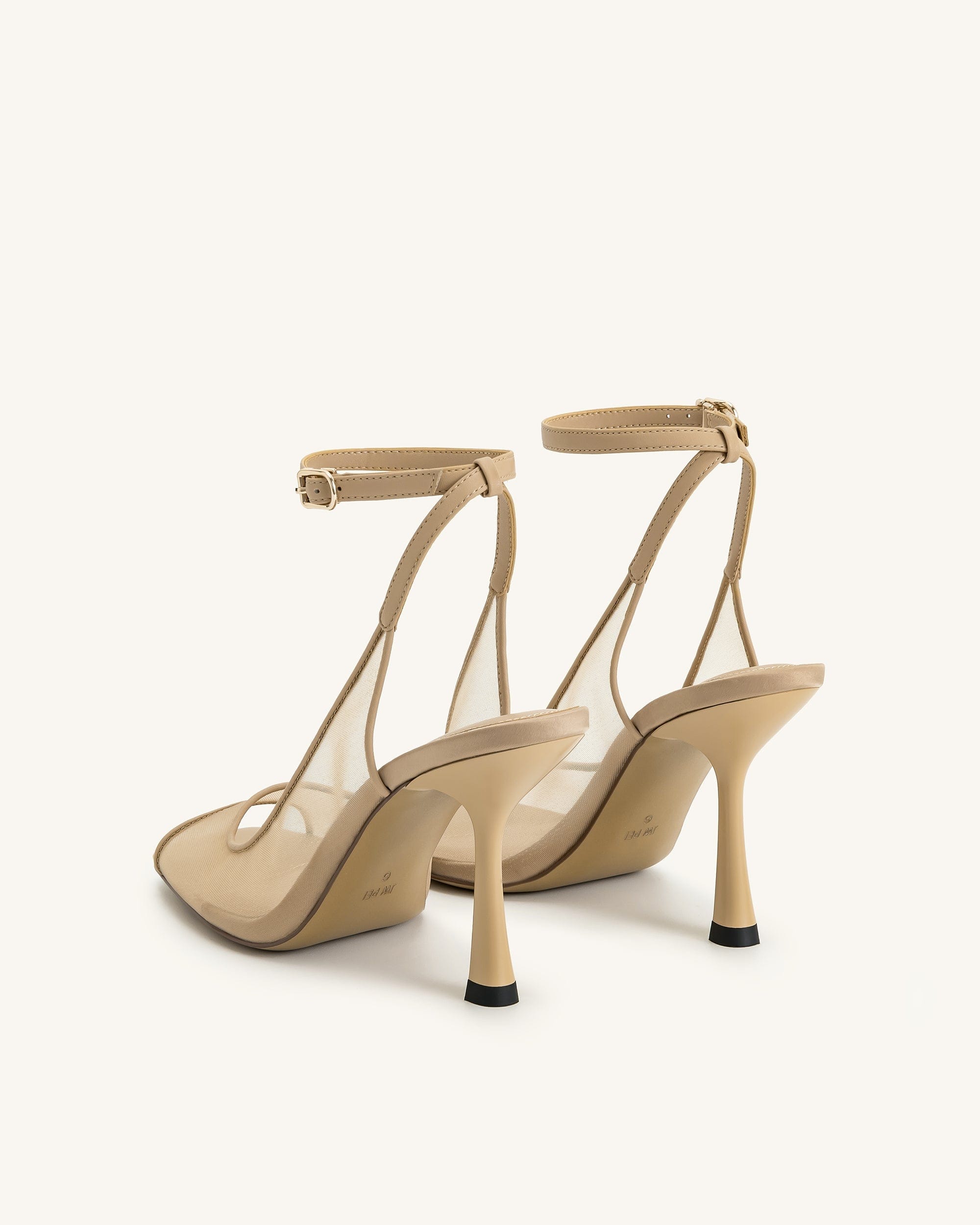 Jw Pei Serenity Open Toe Mesh Slingback Sandals Khaki
