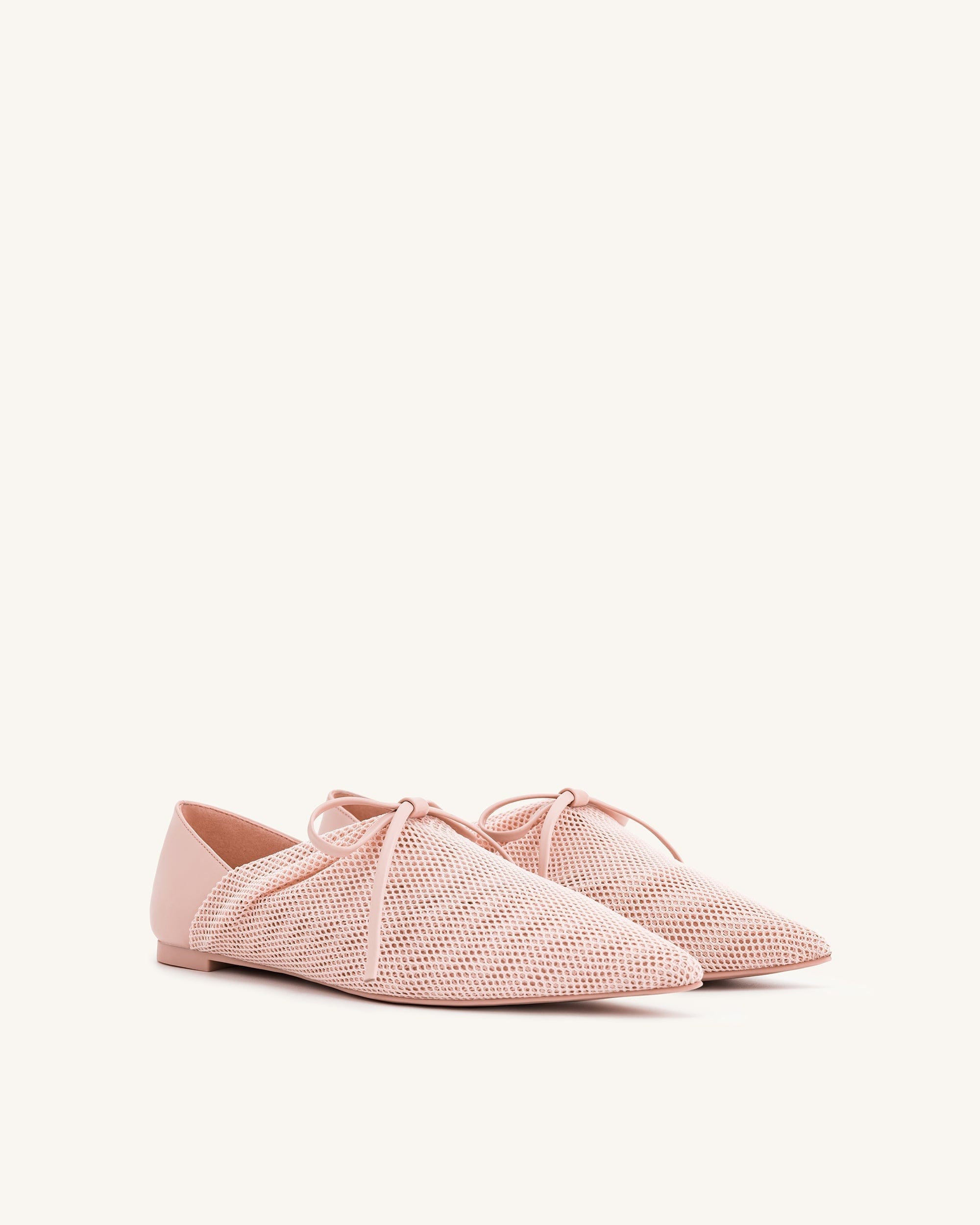 Jw Pei Reilly Fishnet Ballerina Flats Pink Beige
