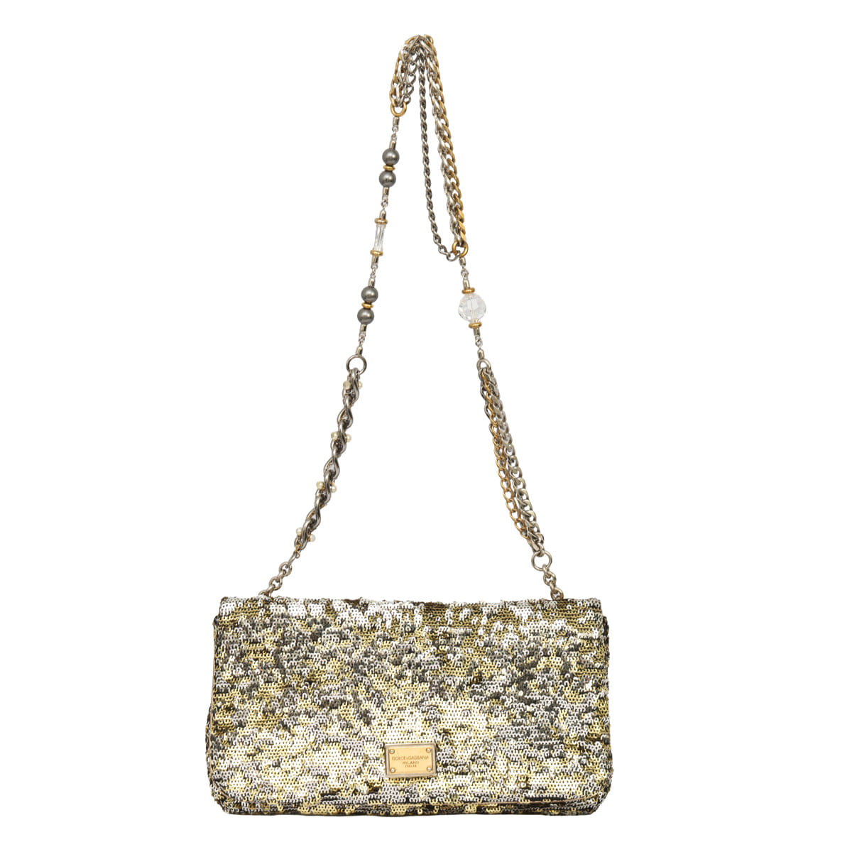 DOLCE & GABANNA MISS CHARLES SEQUINED SHOULDER BAG