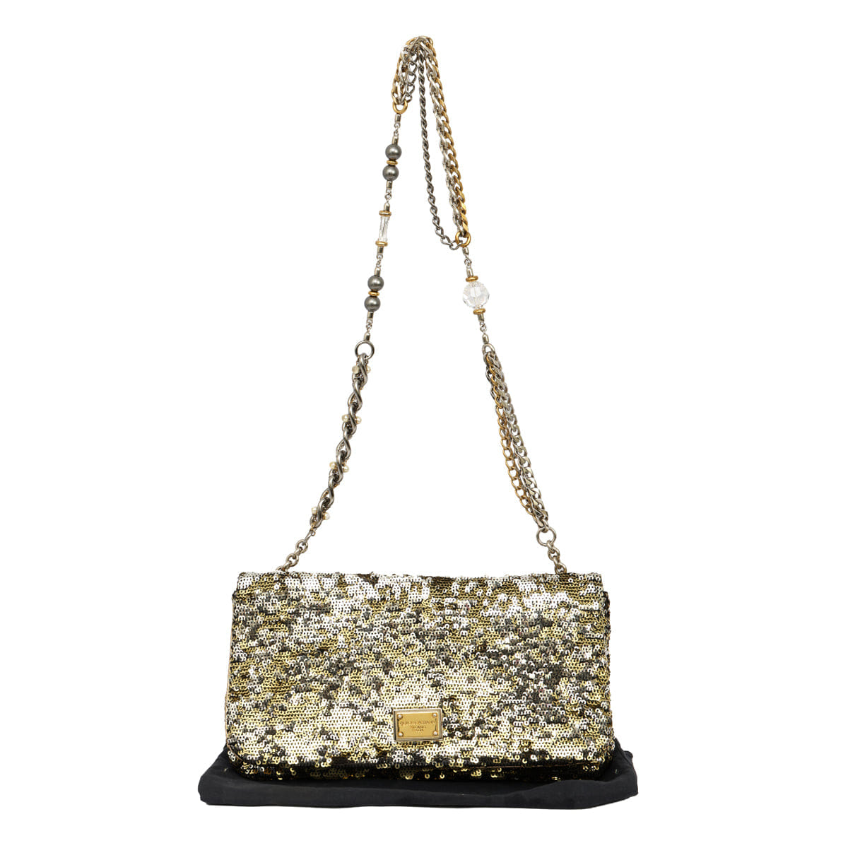 DOLCE & GABANNA MISS CHARLES SEQUINED SHOULDER BAG