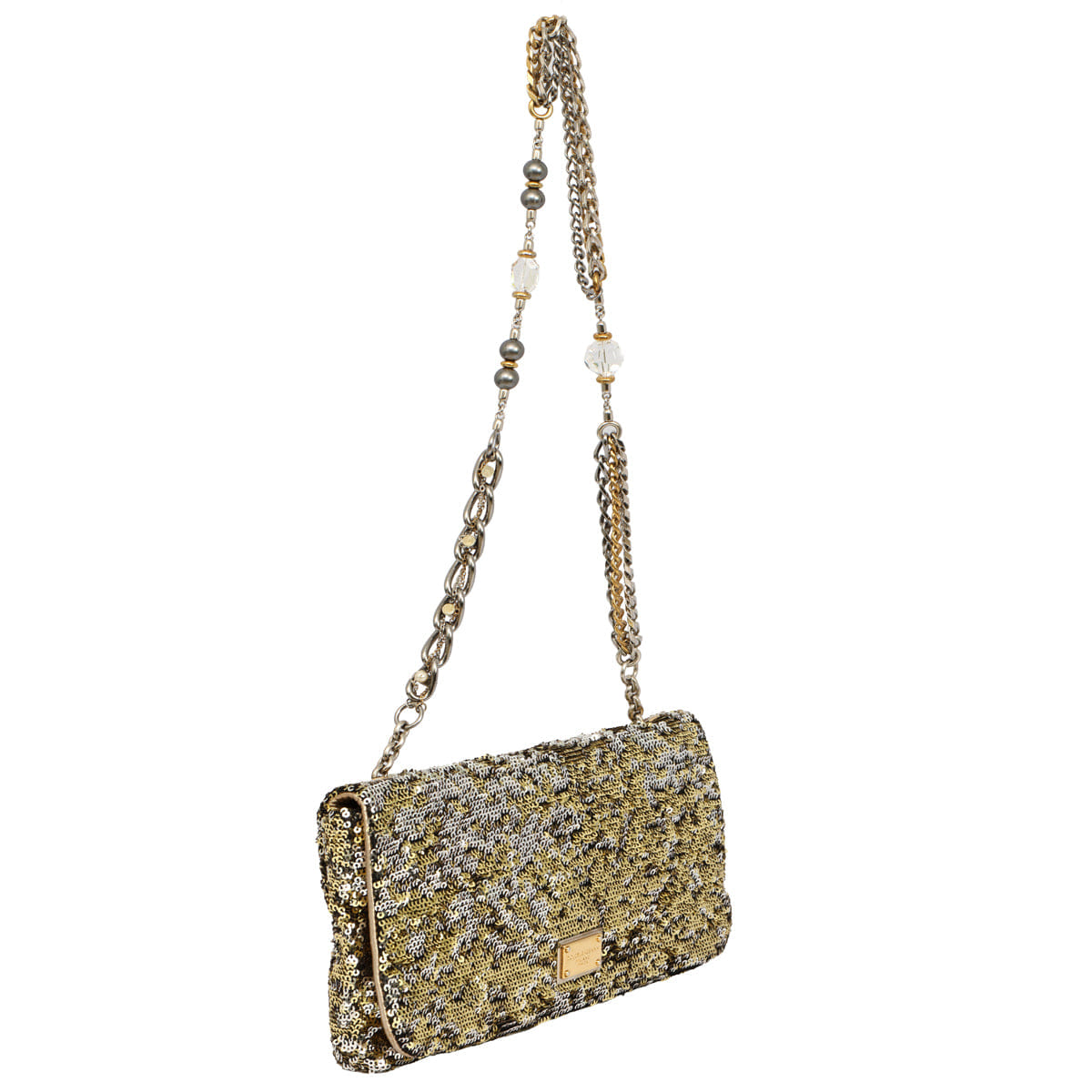 DOLCE & GABANNA MISS CHARLES SEQUINED SHOULDER BAG