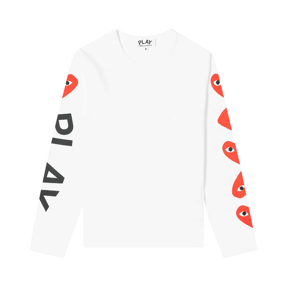 Comme des Garçons PLAY Long-Sleeve Logo T-Shirt White