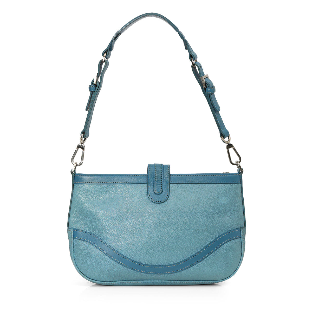 Long Champ Blue Leather Shoulder Bag One Size