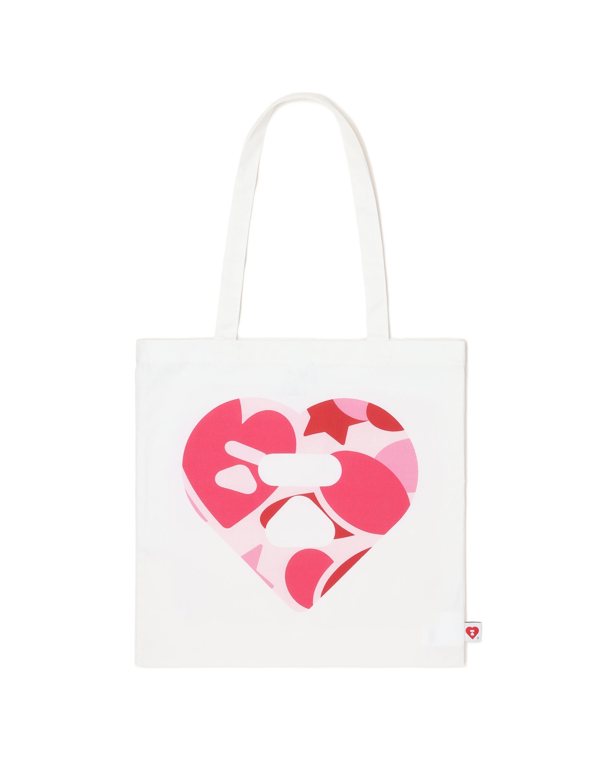 APEE Camo heart moonface small tote bag