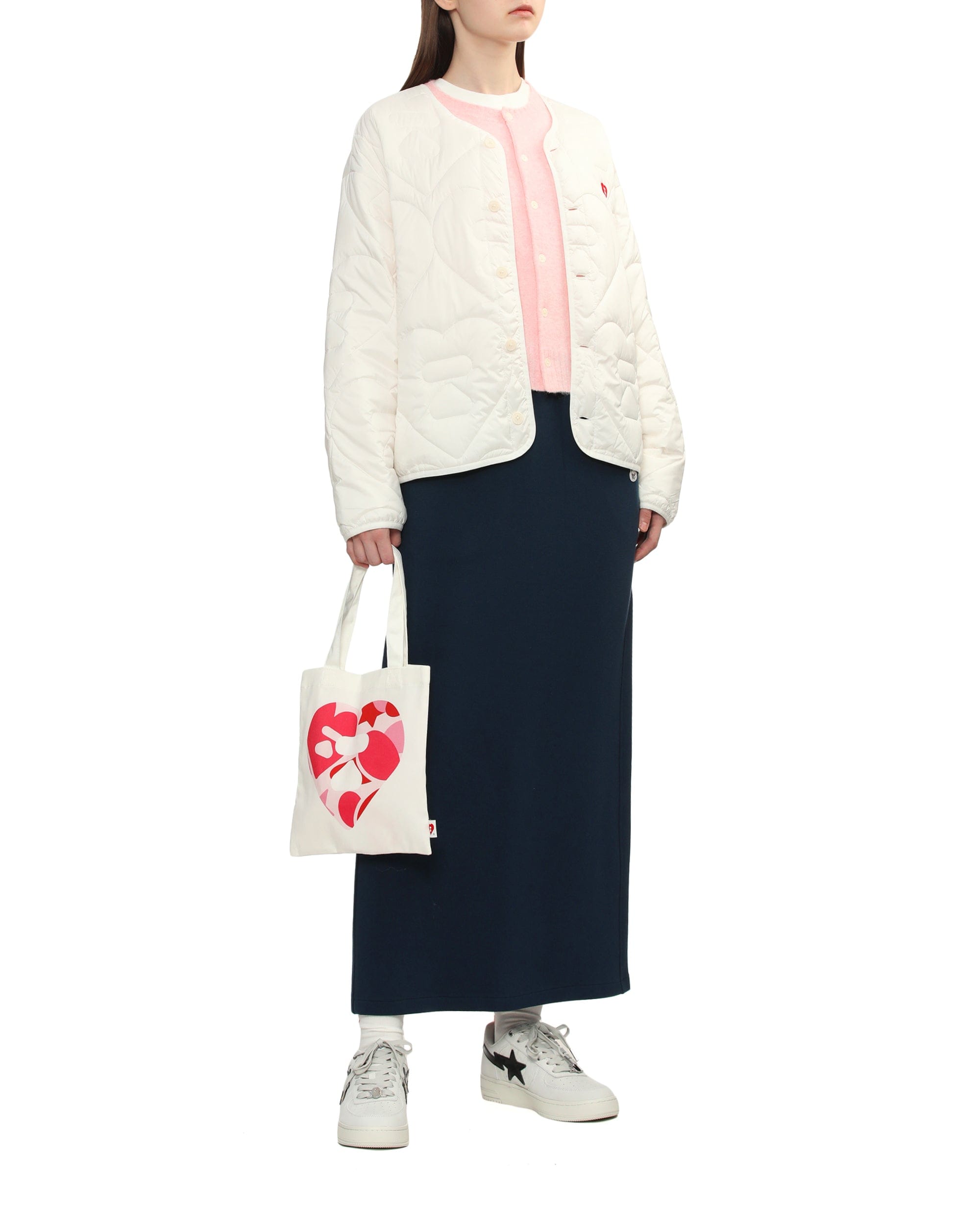 APEE Camo heart moonface small tote bag