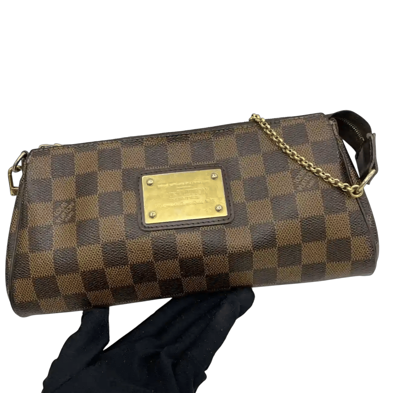 True To Sole Louis Vuitton Damier Ebene Eva Pochette Chain Shoulder Bag