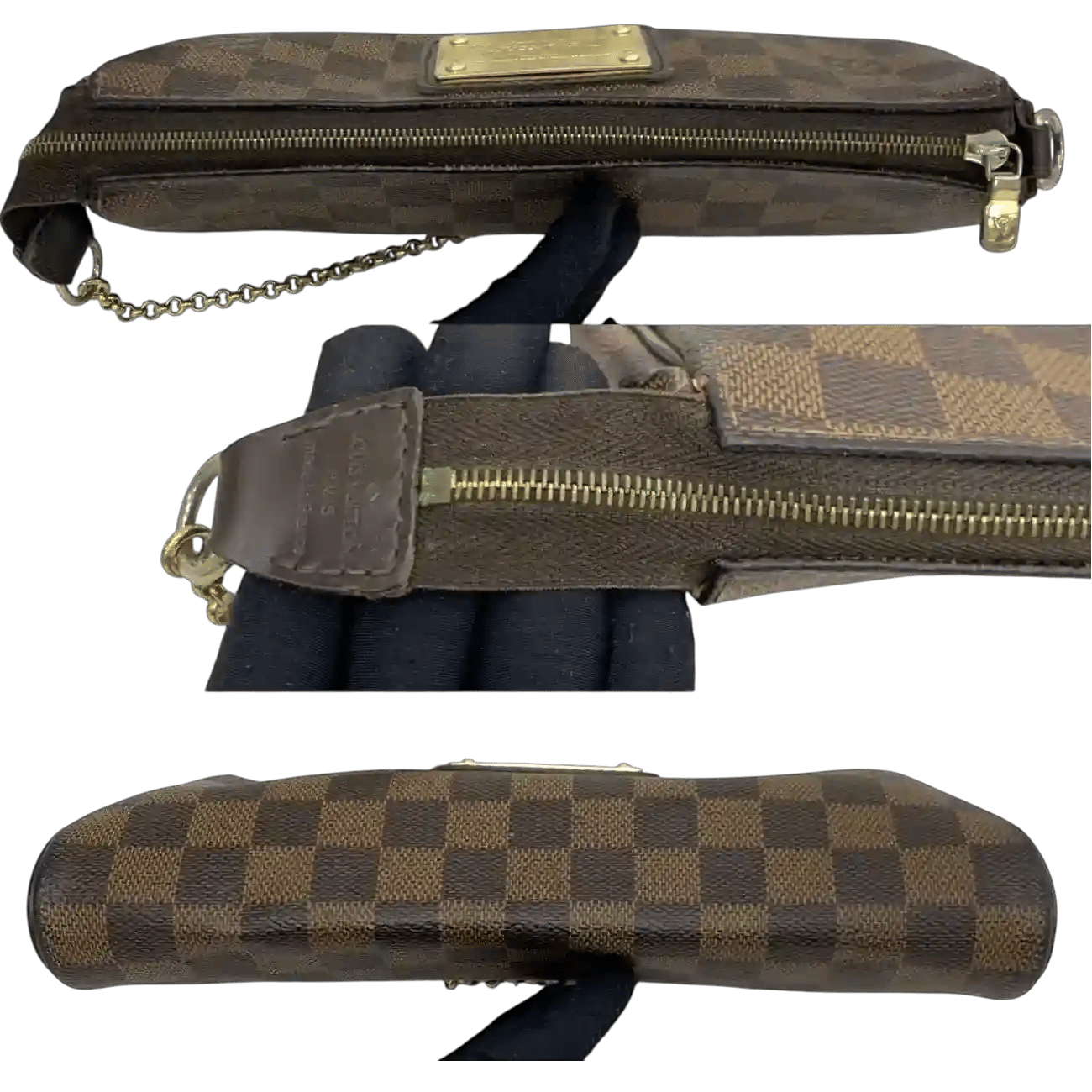 True To Sole Louis Vuitton Damier Ebene Eva Pochette Chain Shoulder Bag