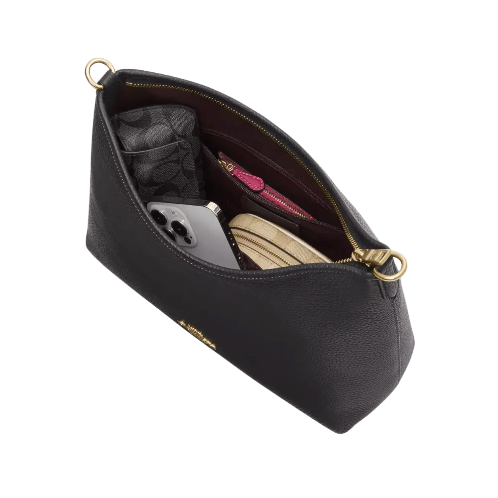 Laurel Shoulder Bag With Mirror Charm And Pouch Black