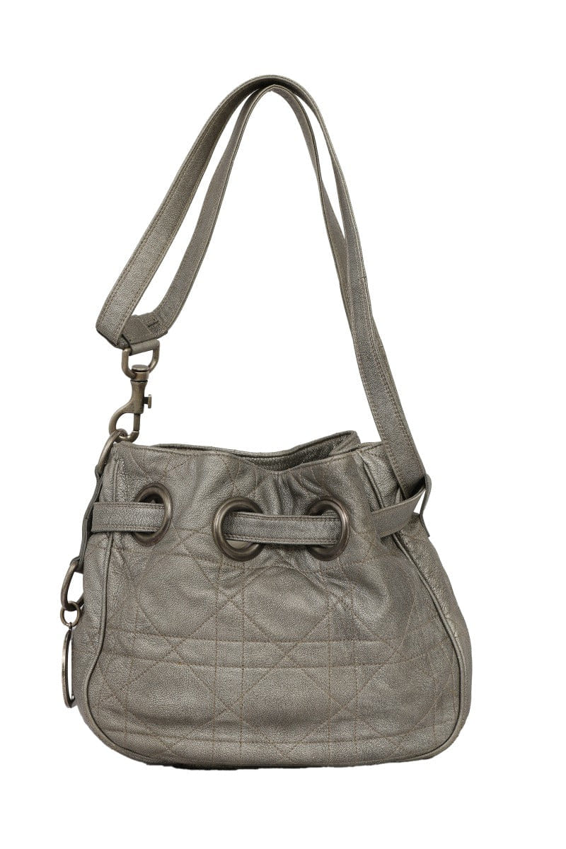 Retag Reselling Luxury Private Limited Christian Diorcannage Leather Drawstring Shoulder Bag