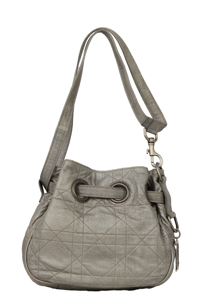 Retag Reselling Luxury Private Limited Christian Diorcannage Leather Drawstring Shoulder Bag