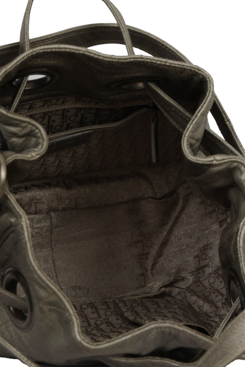 Retag Reselling Luxury Private Limited Christian Diorcannage Leather Drawstring Shoulder Bag