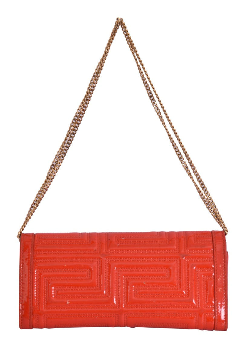 Gianni Versace Orange Wallet On Chain Shoulder Bag