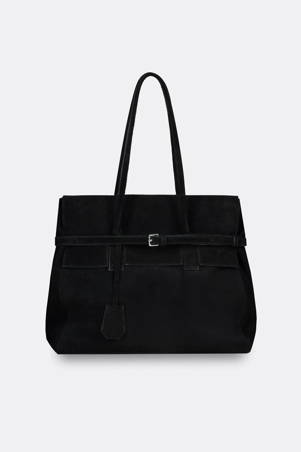 Aesthetic Pleasure Obi Suede Shoulder Bag in Black
