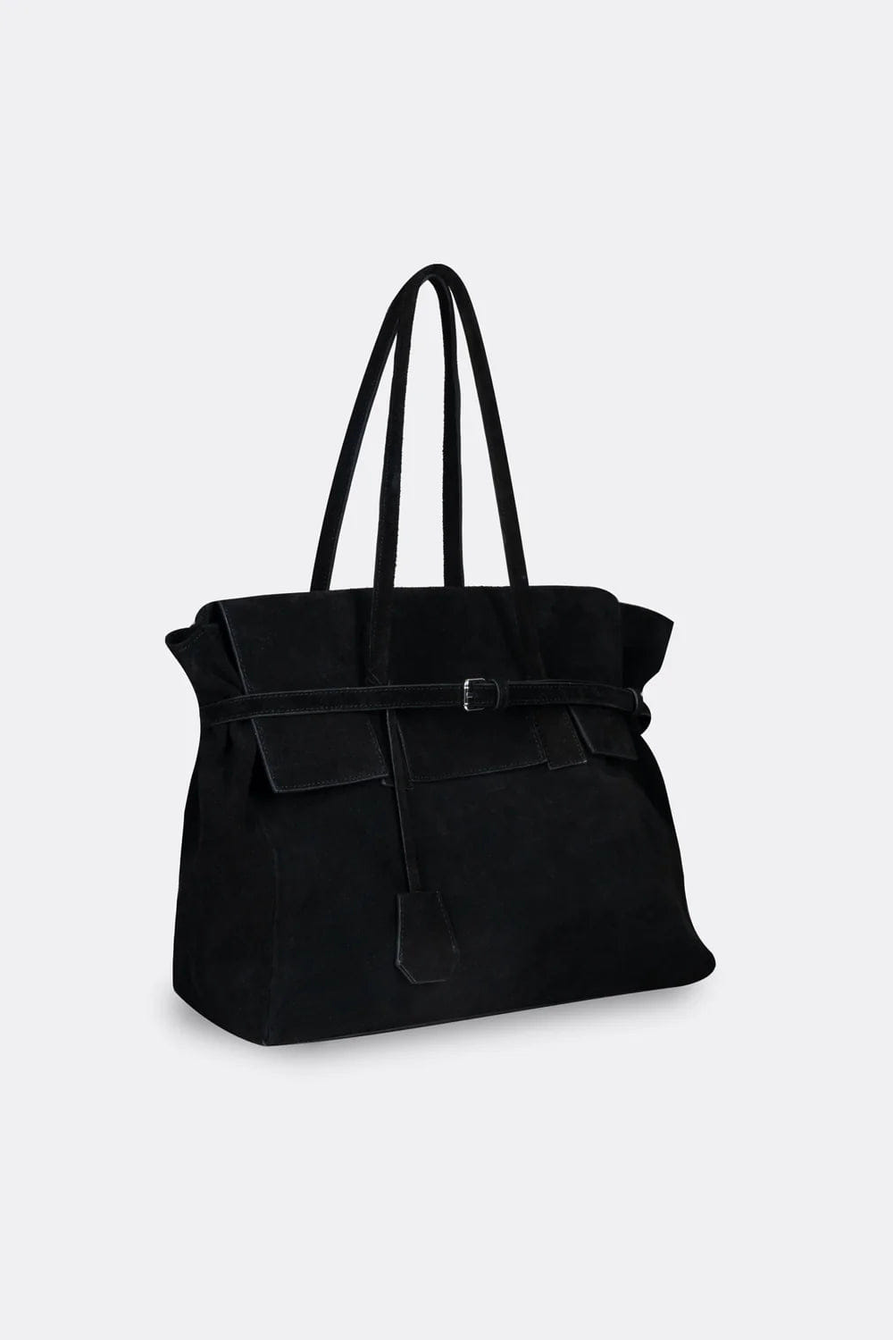 Aesthetic Pleasure Obi Suede Shoulder Bag in Black