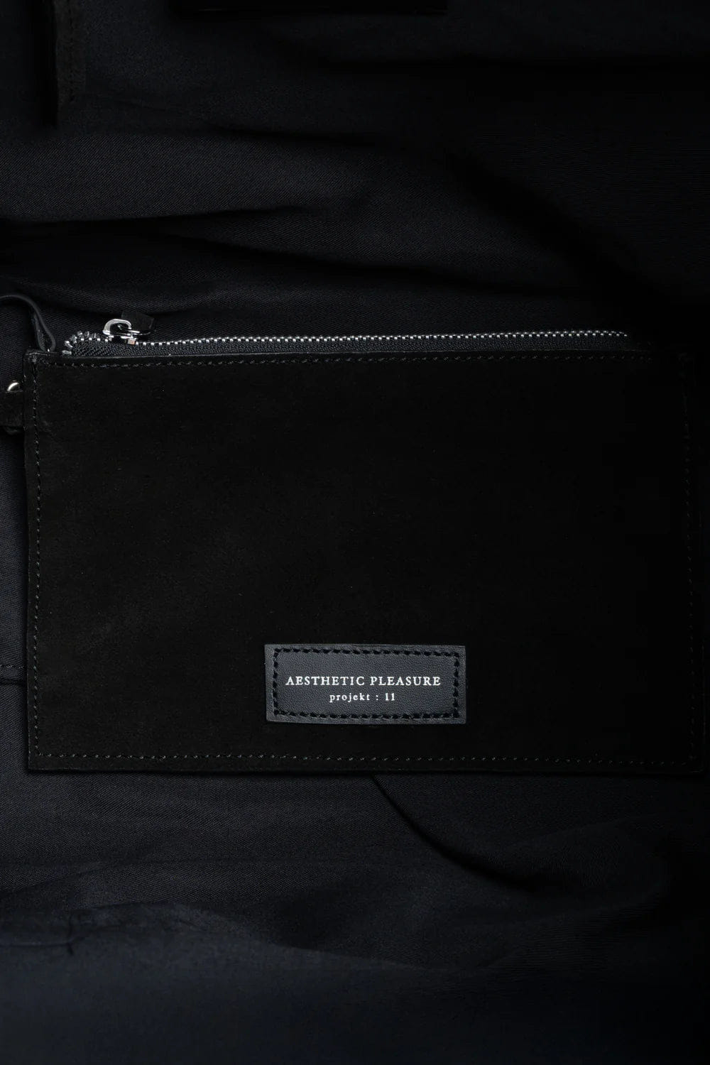 Aesthetic Pleasure Obi Suede Shoulder Bag in Black