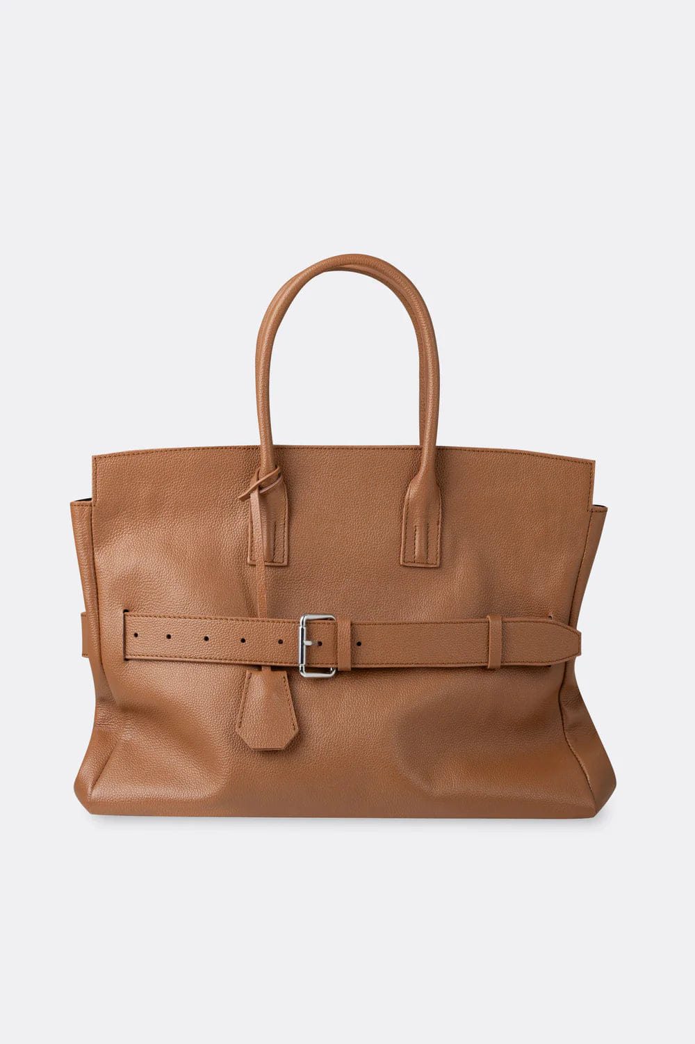 Aesthetic Pleasure Affix Grain Leather Shoulder Bag in Brown