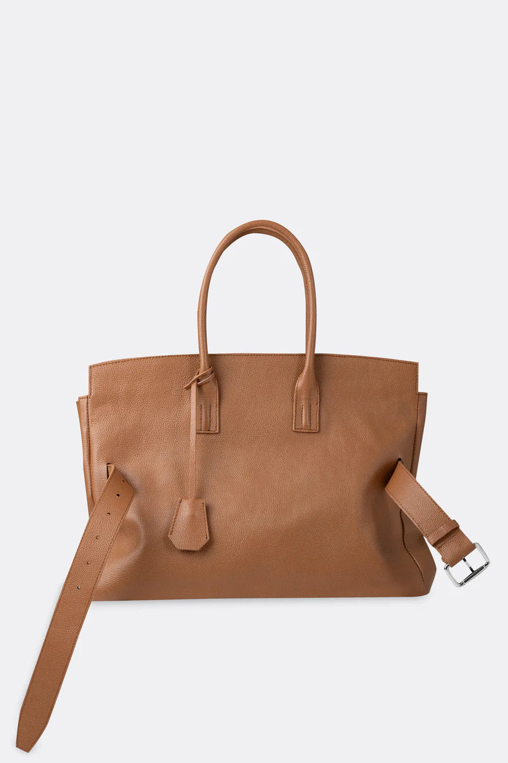 Aesthetic Pleasure Affix Grain Leather Shoulder Bag in Brown