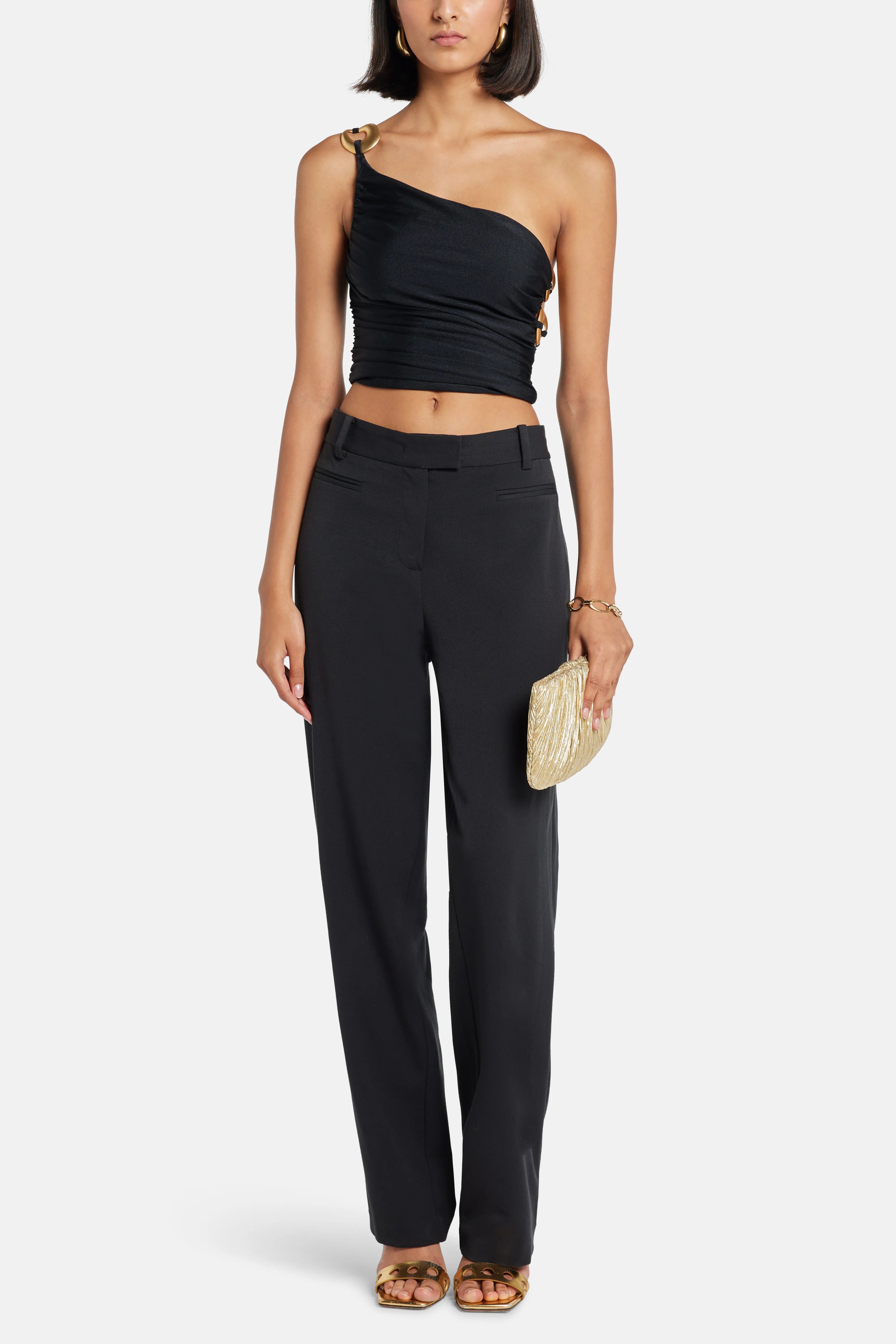Lediel Bacilica One Shoulder Top in Black