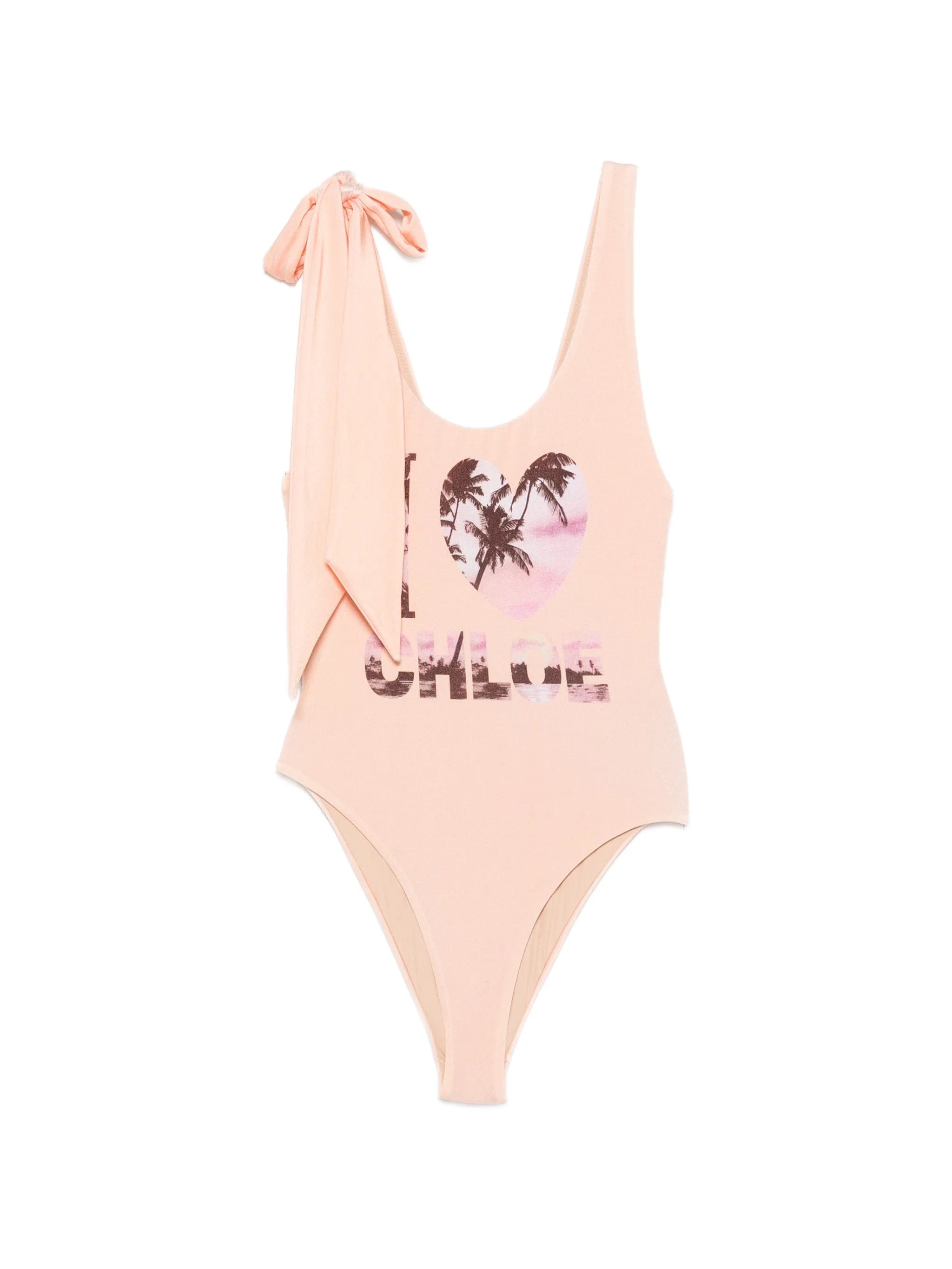 Chloé bow - detail graphic - print swimsuit