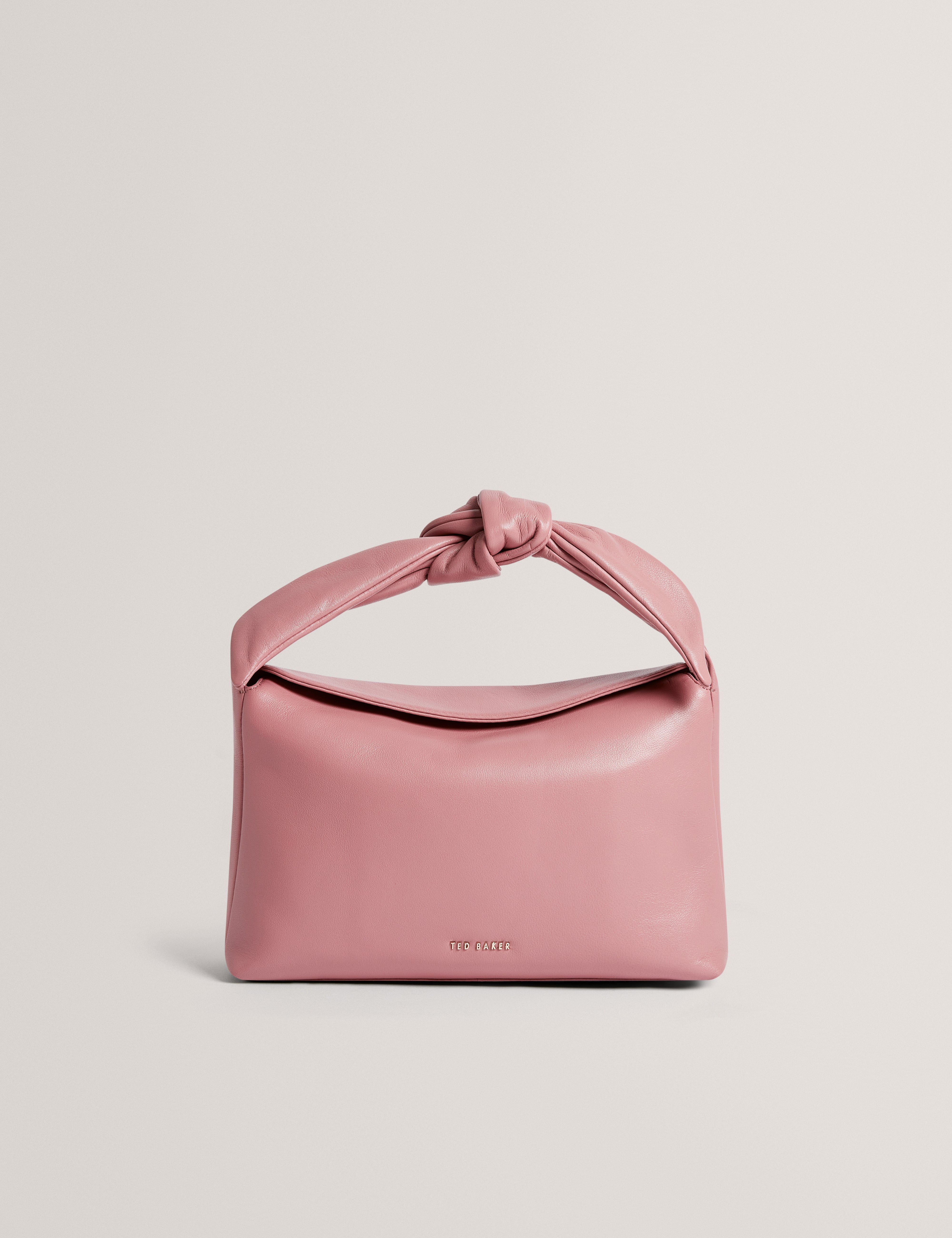SOFT Nyaal Soft Knot Bow Leather Shoulder Bag Pl - Pink