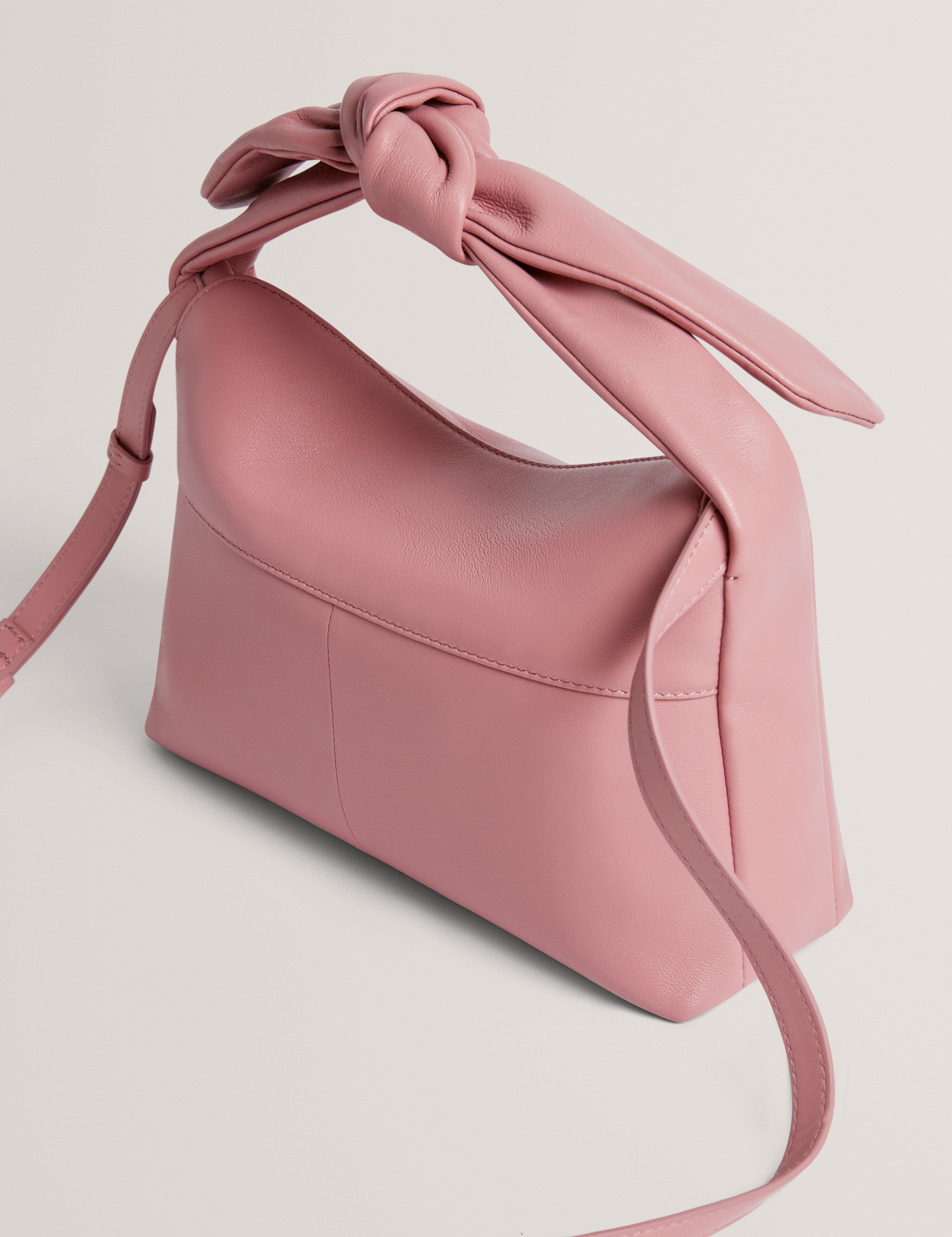 SOFT Nyaal Soft Knot Bow Leather Shoulder Bag Pl - Pink