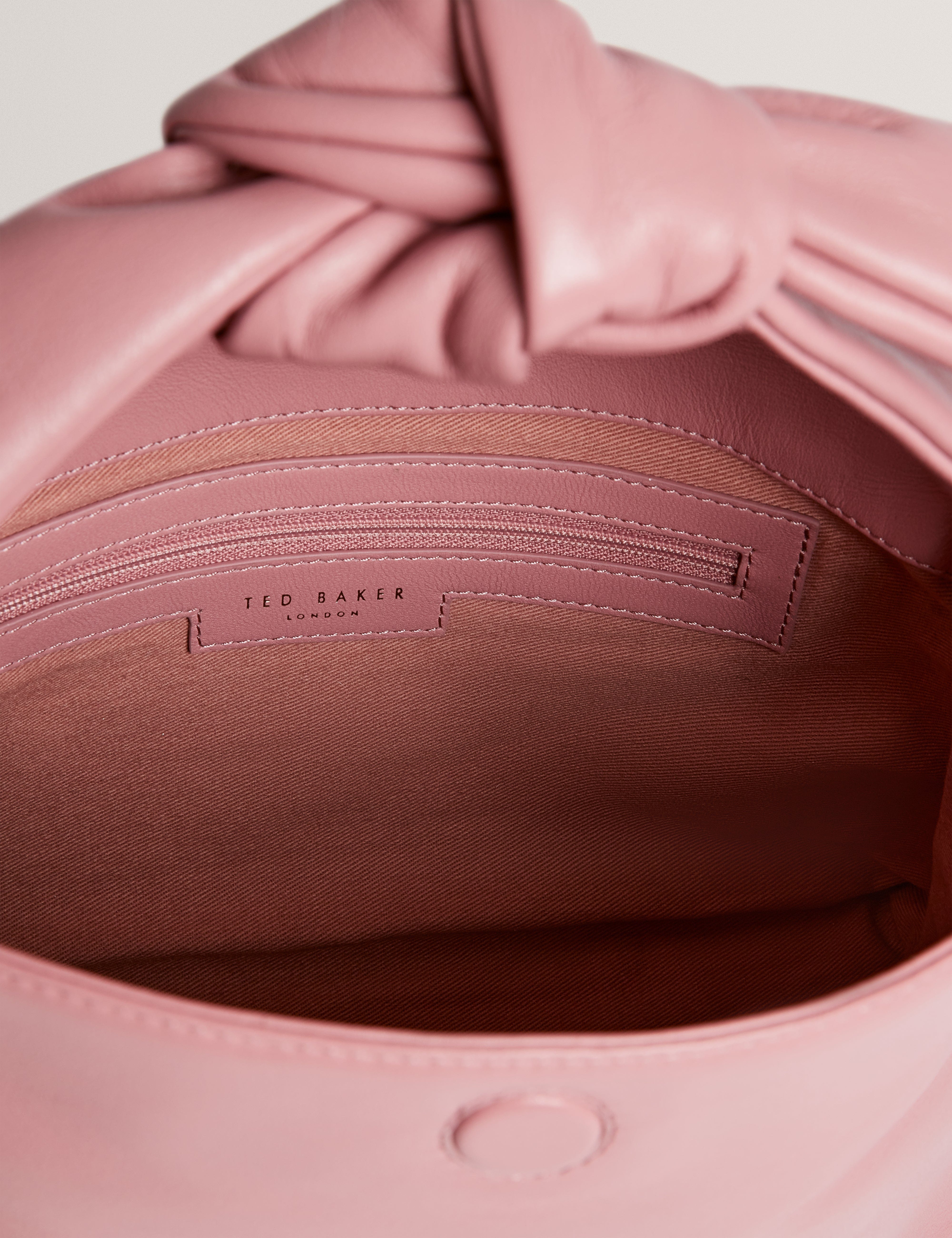SOFT Nyaal Soft Knot Bow Leather Shoulder Bag Pl - Pink