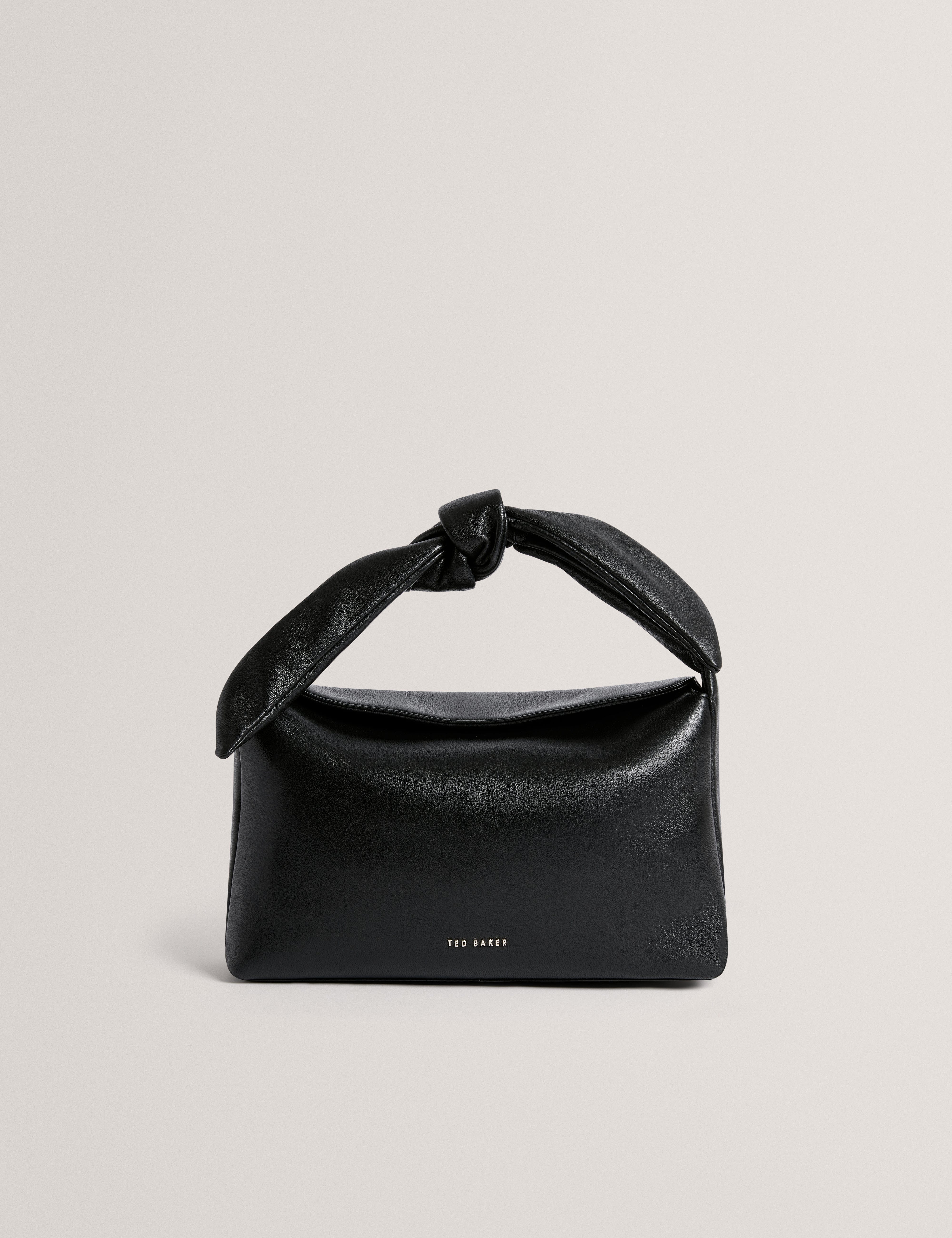 SOFT Nyaal Soft Knot Bow Leather Shoulder Bag Black