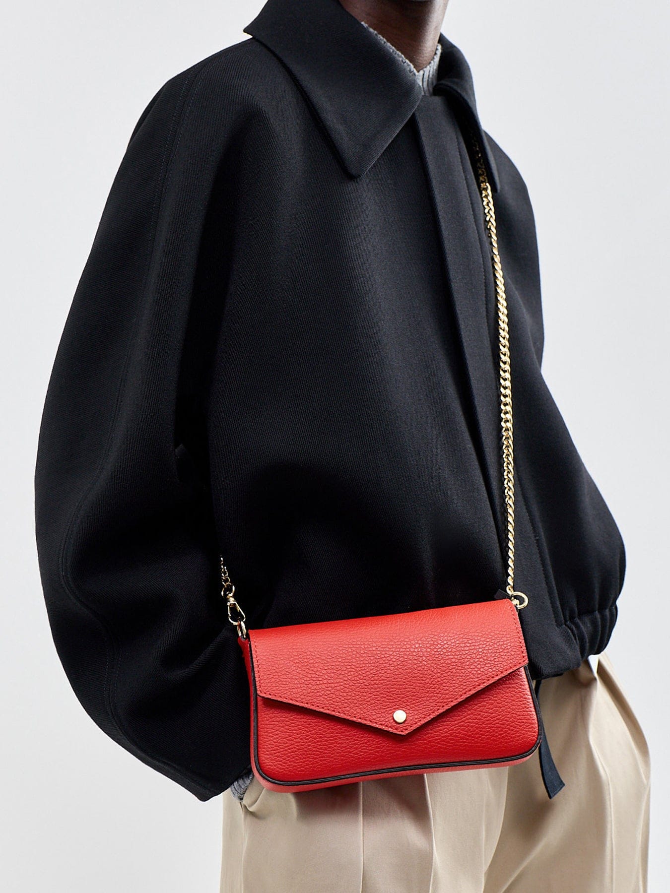 Apatchy London Munro Leather Shoulder Bag Red