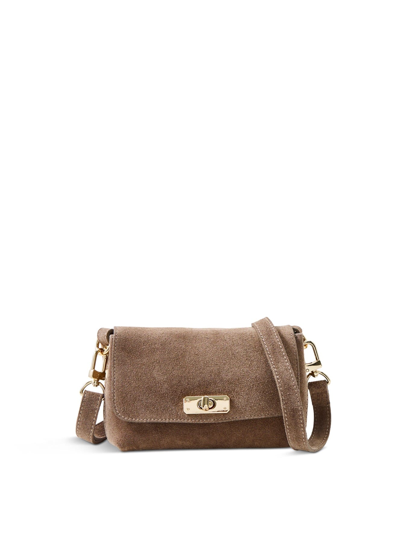 Apatchy London Maisie Mini Suede Shoulder Bag Mink