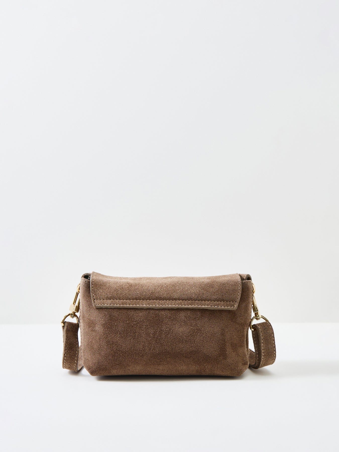 Apatchy London Maisie Mini Suede Shoulder Bag Mink