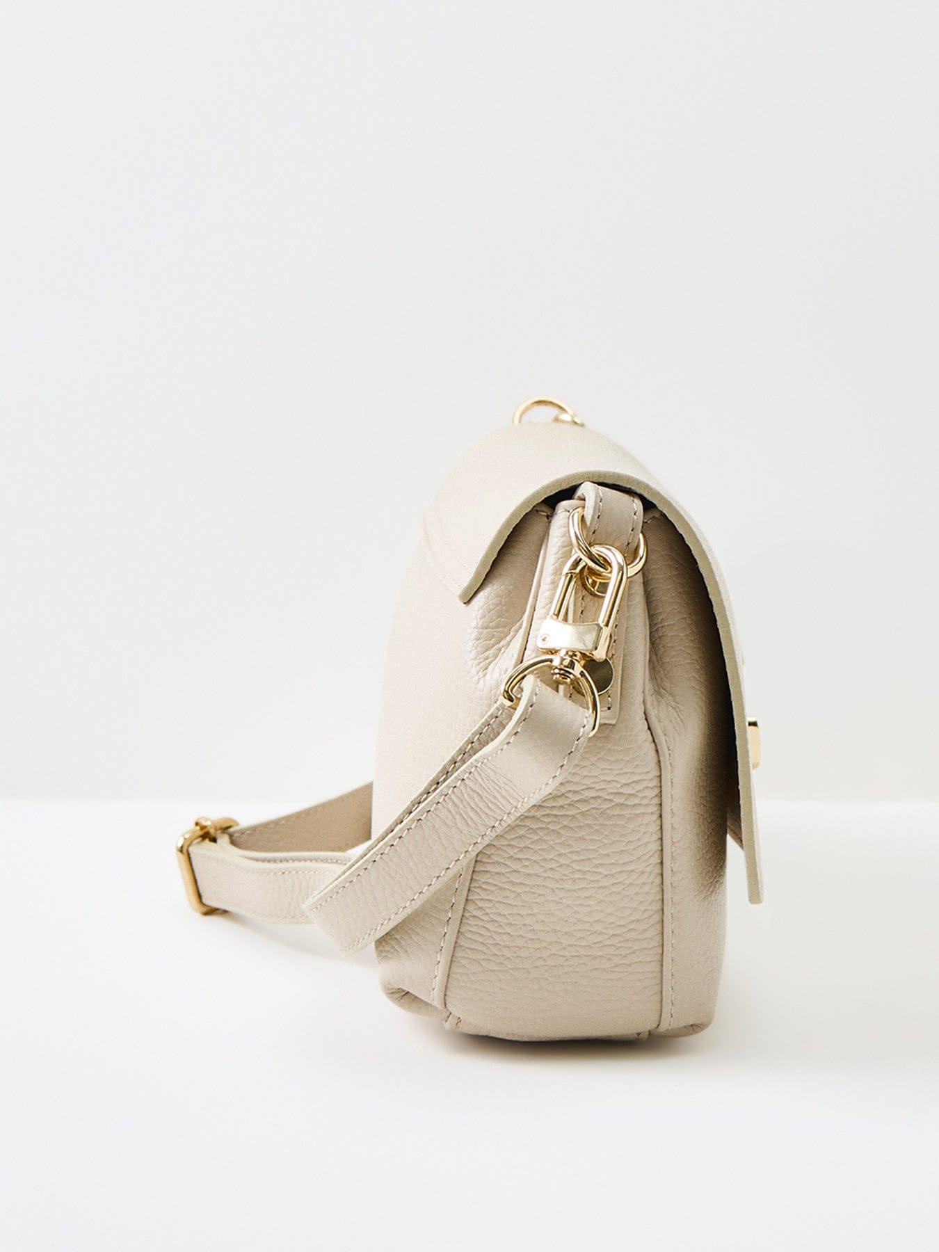 Apatchy London Maisie Midi Leather Shoulder Bag White