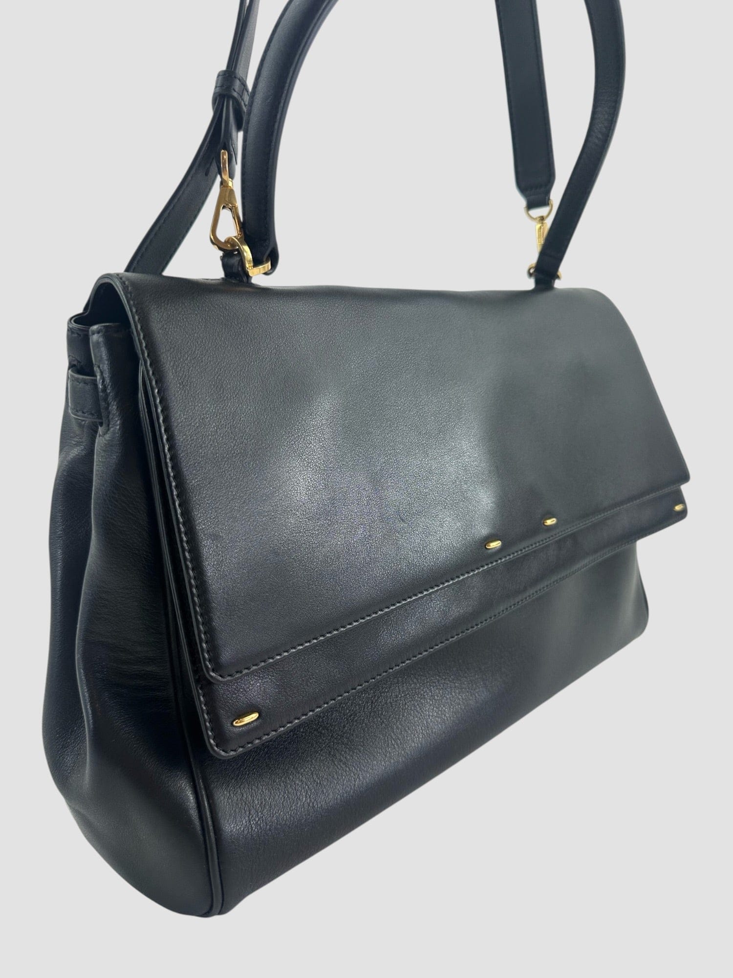 Fabrique Black Rialto Leather Shoulder Bag
