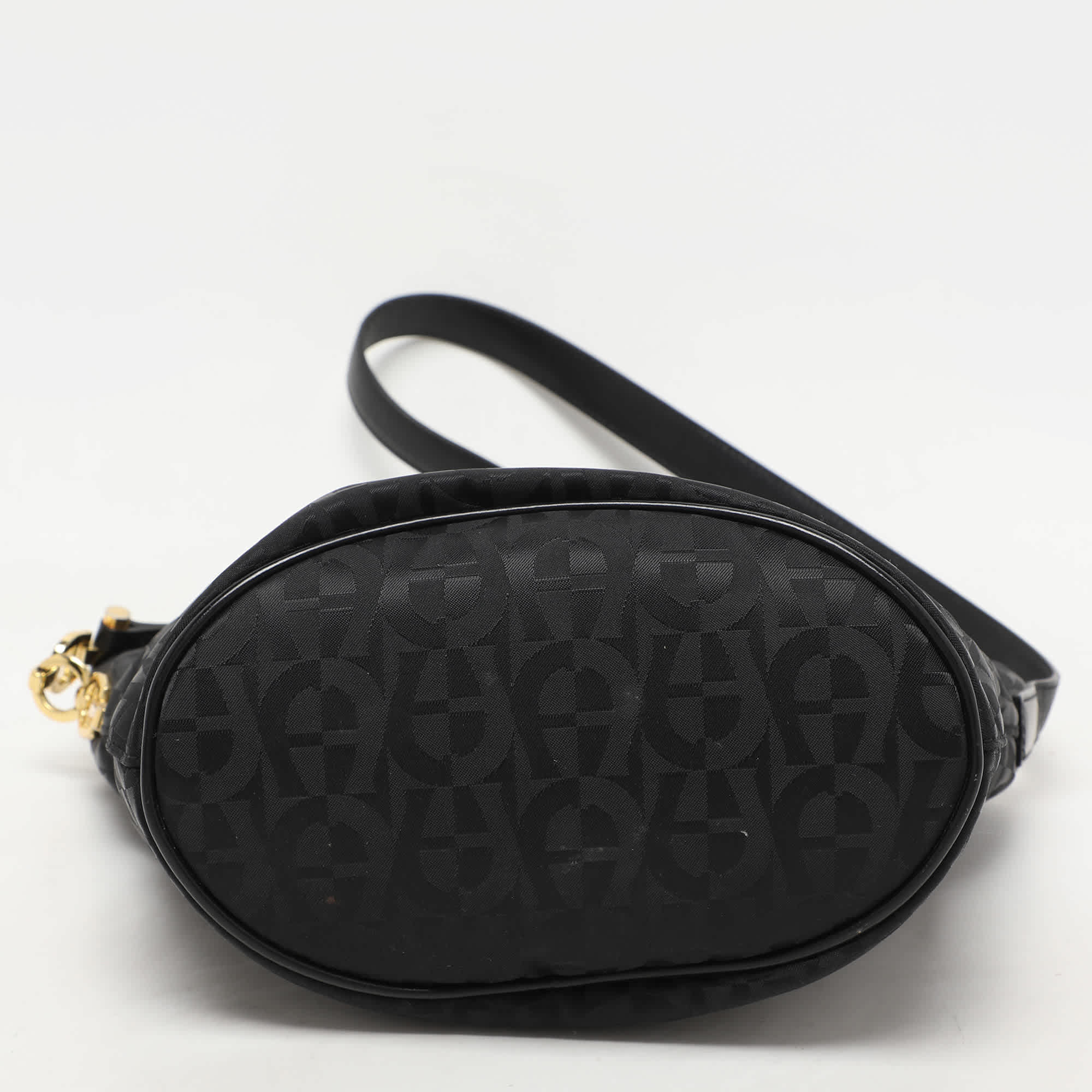 Aigner Black Signature Canvas And Leather Shoulder Bag