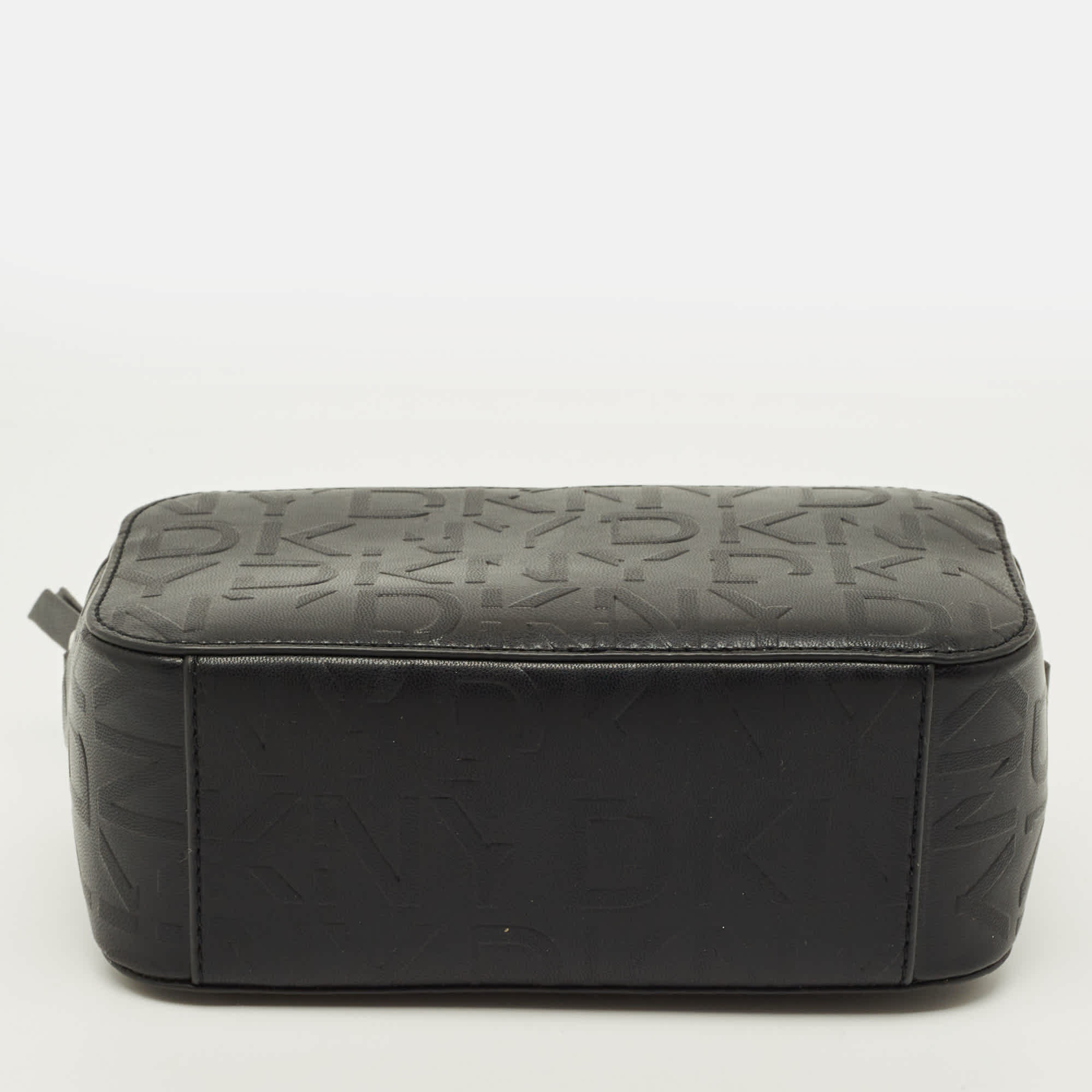 Monogram Dkny Black Monogram Embossed Leather Camera Bag