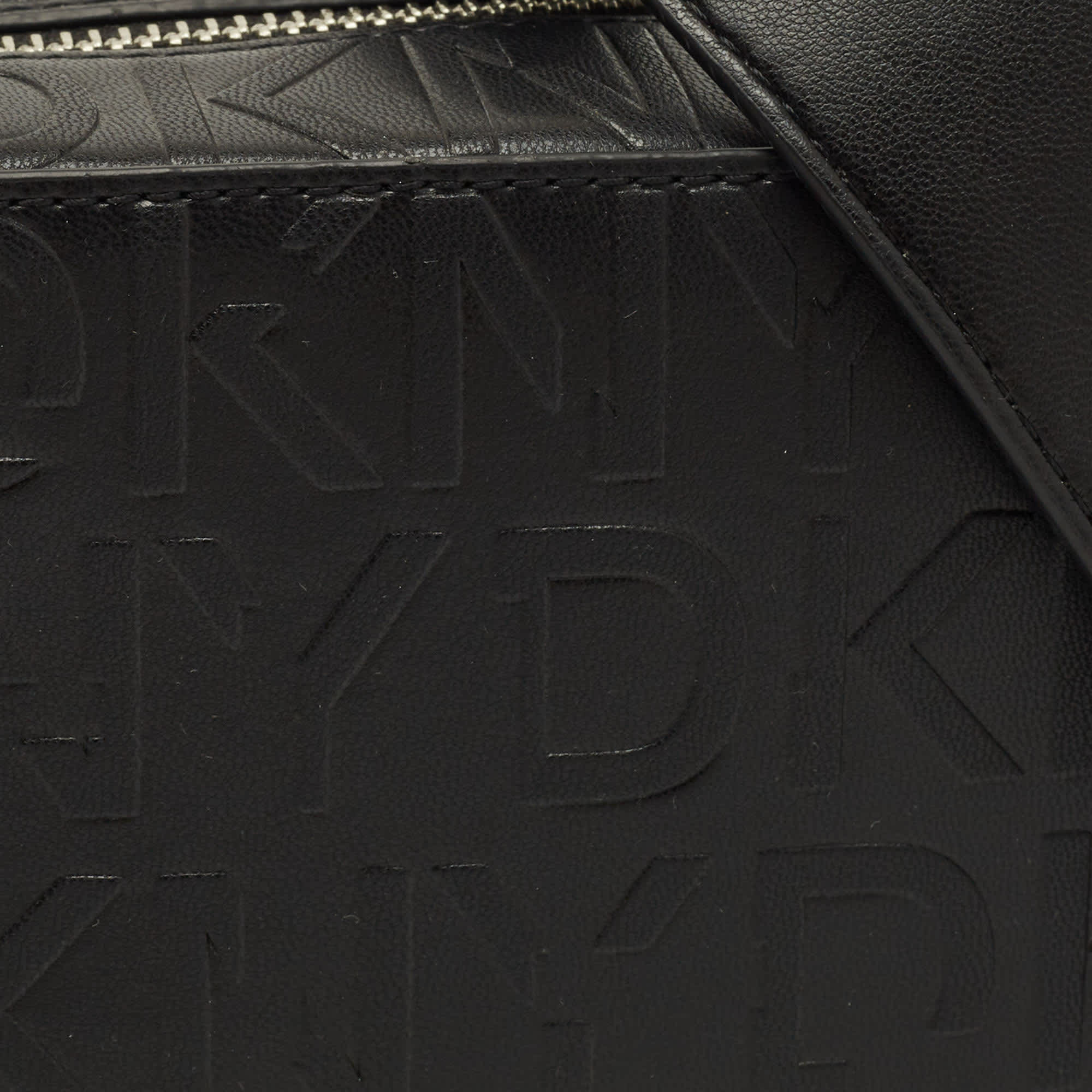 Monogram Dkny Black Monogram Embossed Leather Camera Bag