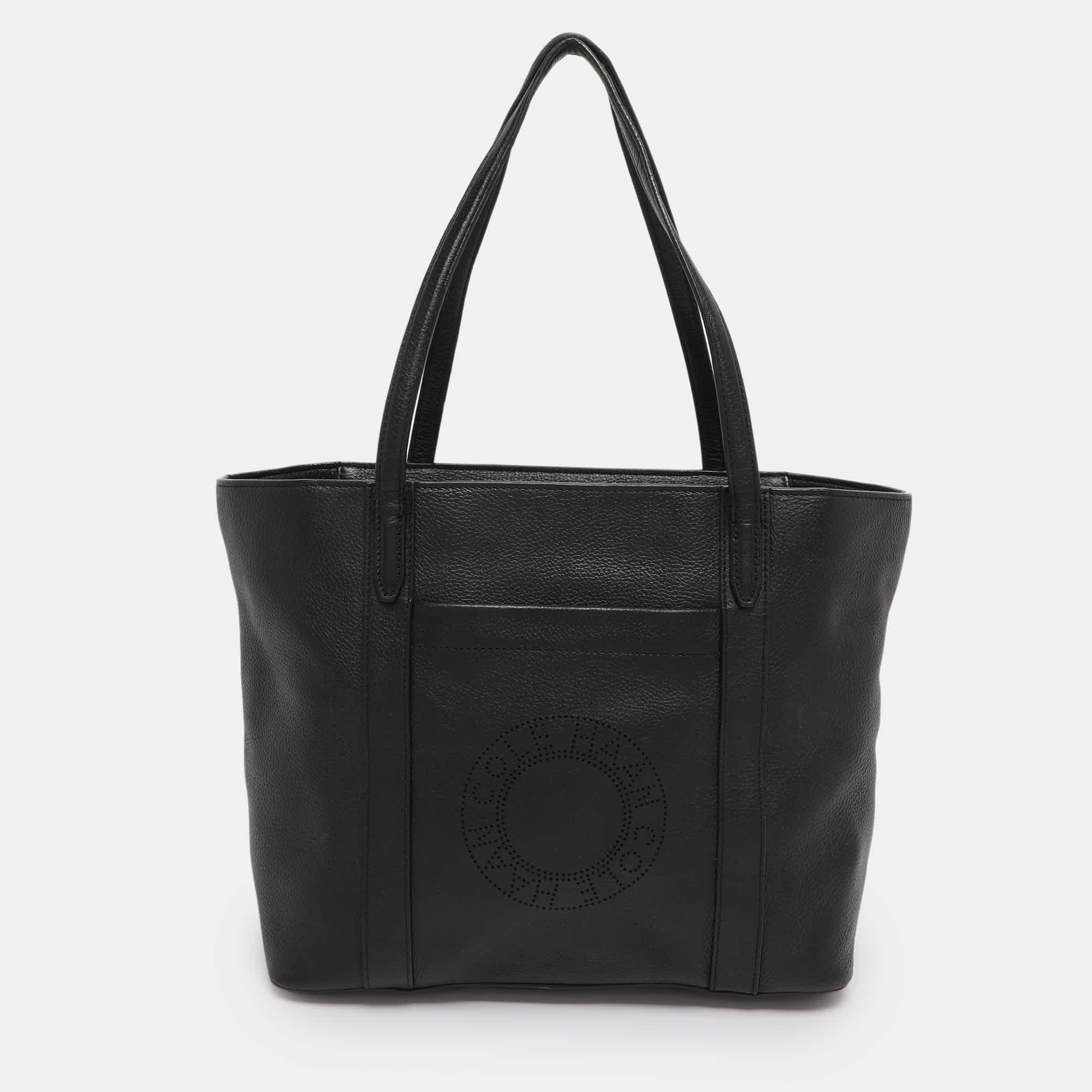 Cole Haan Black Leather Totes Bag