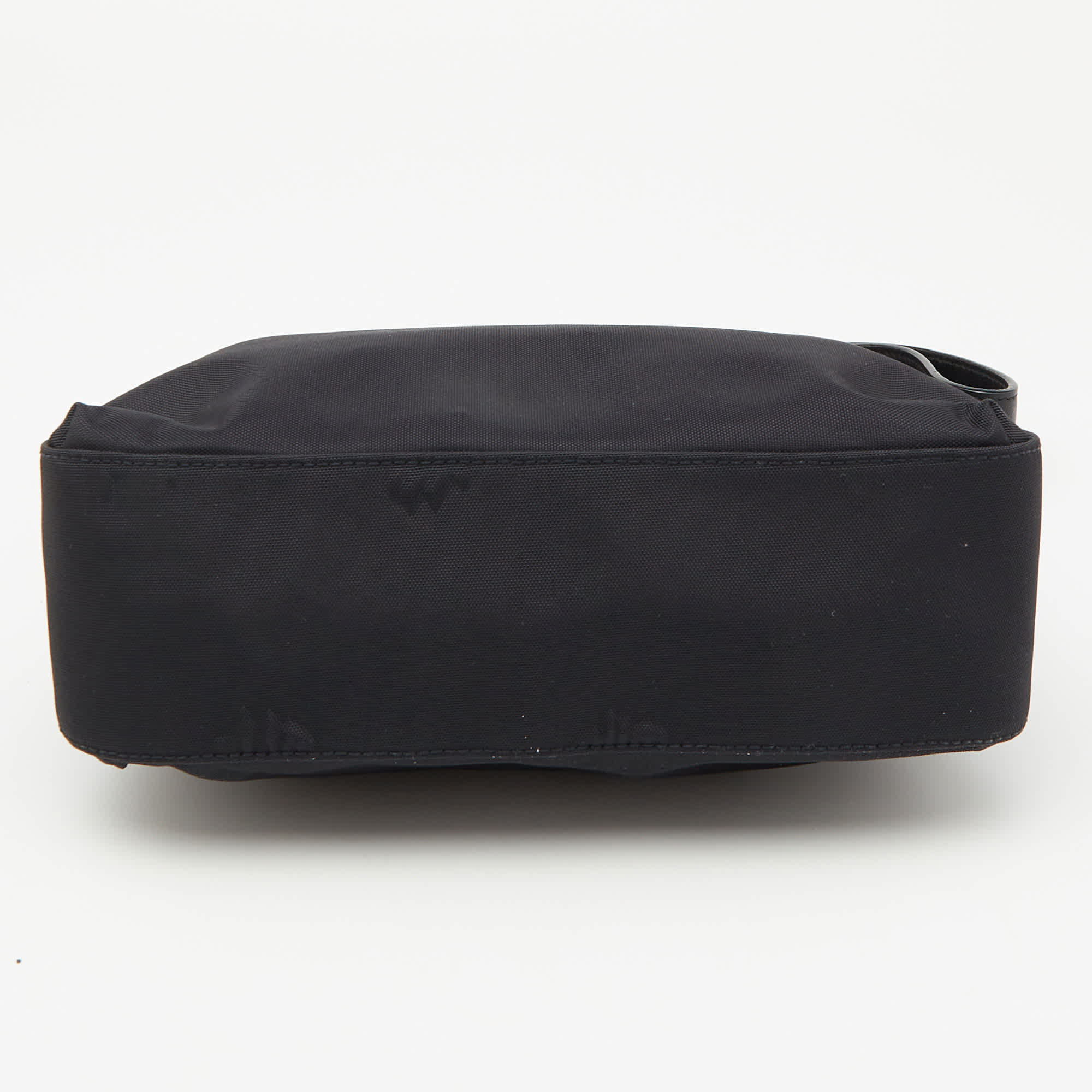 Aigner Black Leather And Nylon Flap Hobo