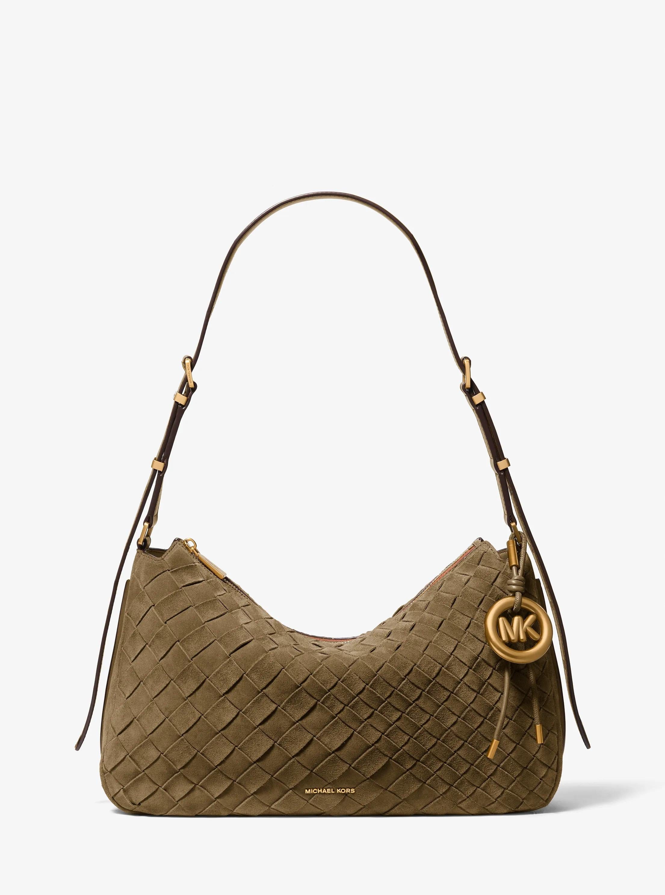 Nolita Medium Hand - Woven Suede Shoulder Bag