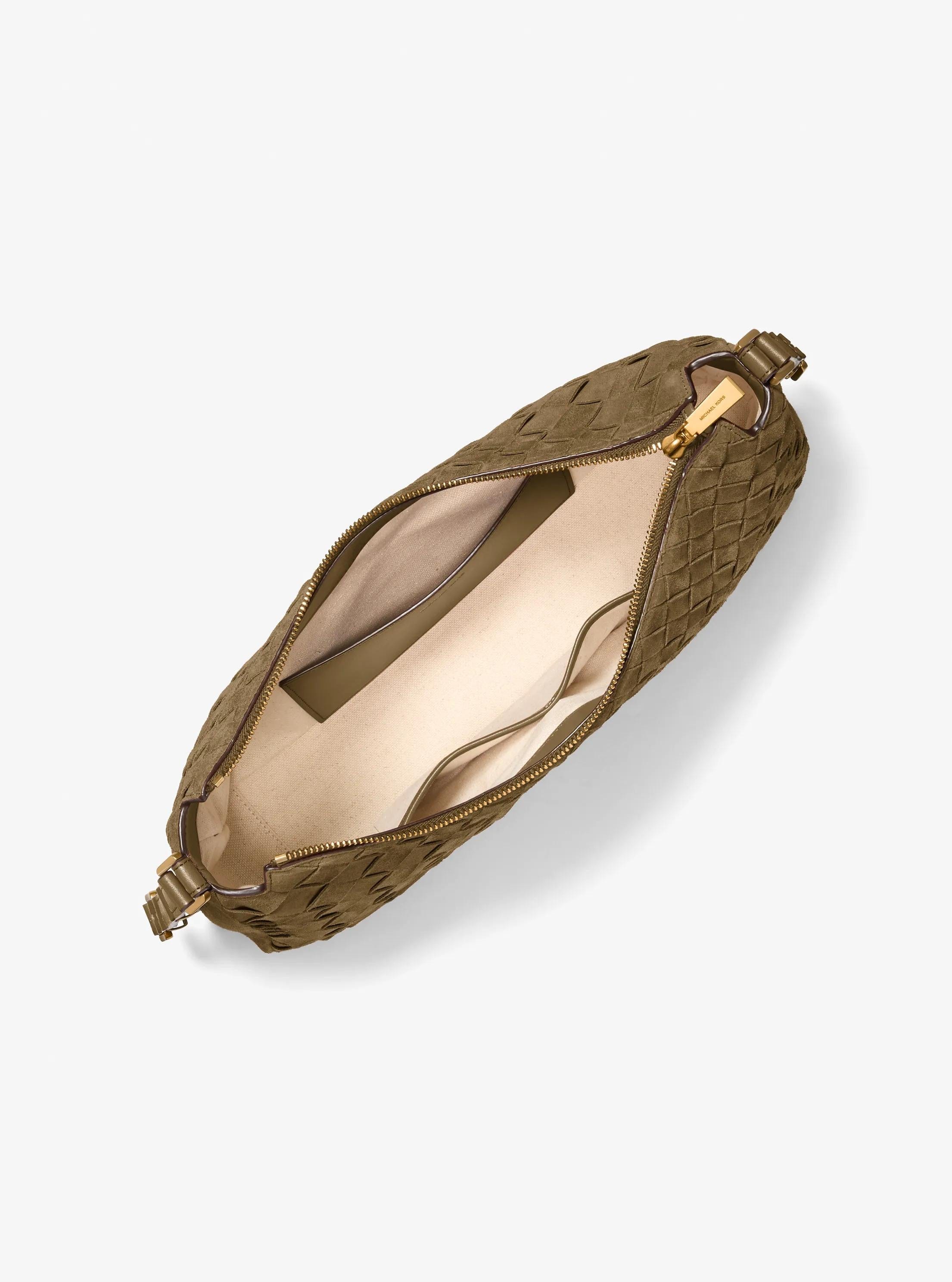 Nolita Medium Hand - Woven Suede Shoulder Bag