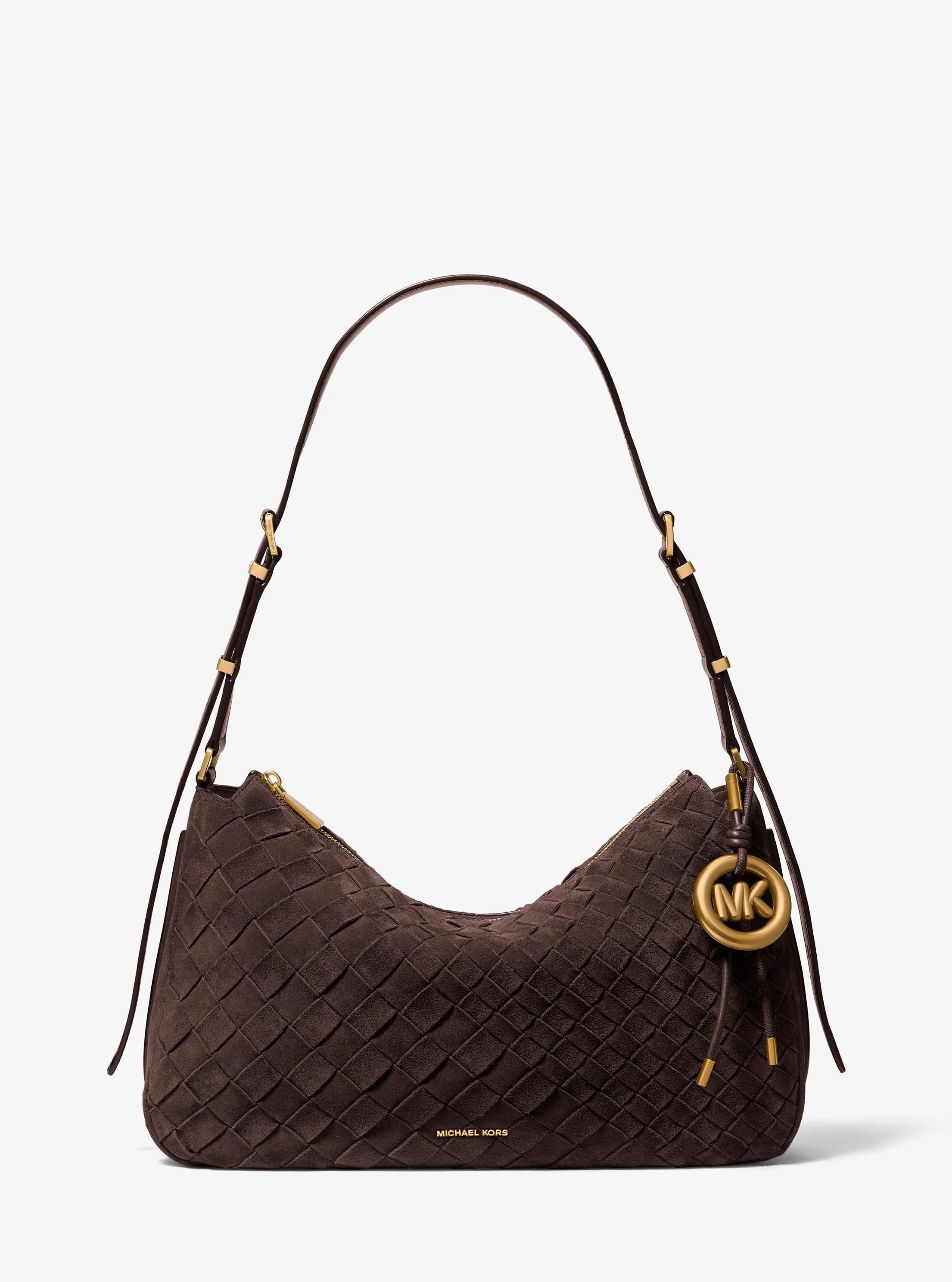 Nolita Medium Hand - Woven Suede Shoulder Bag