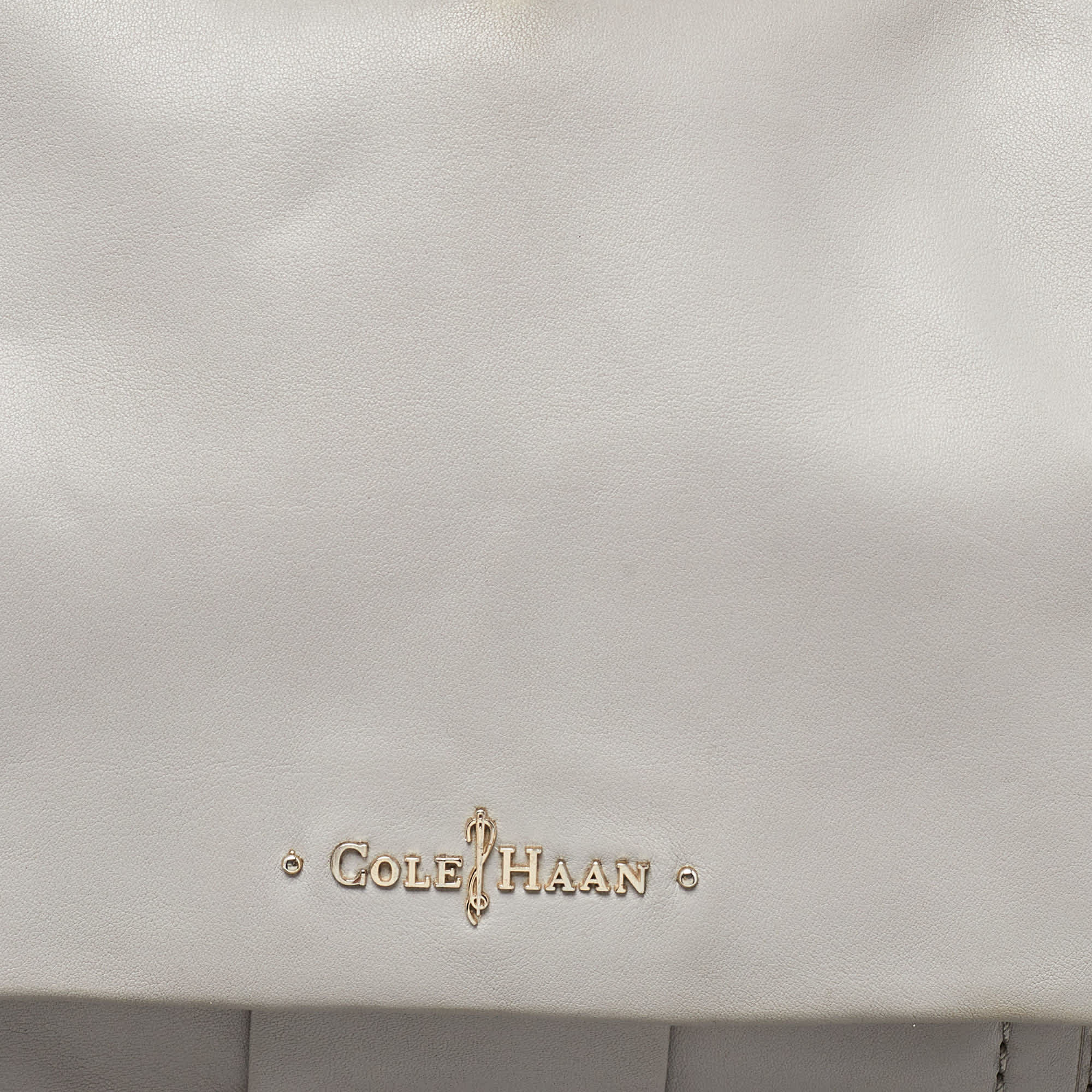 Cole Haan Grey Pleated Leather Flap Chain Bag