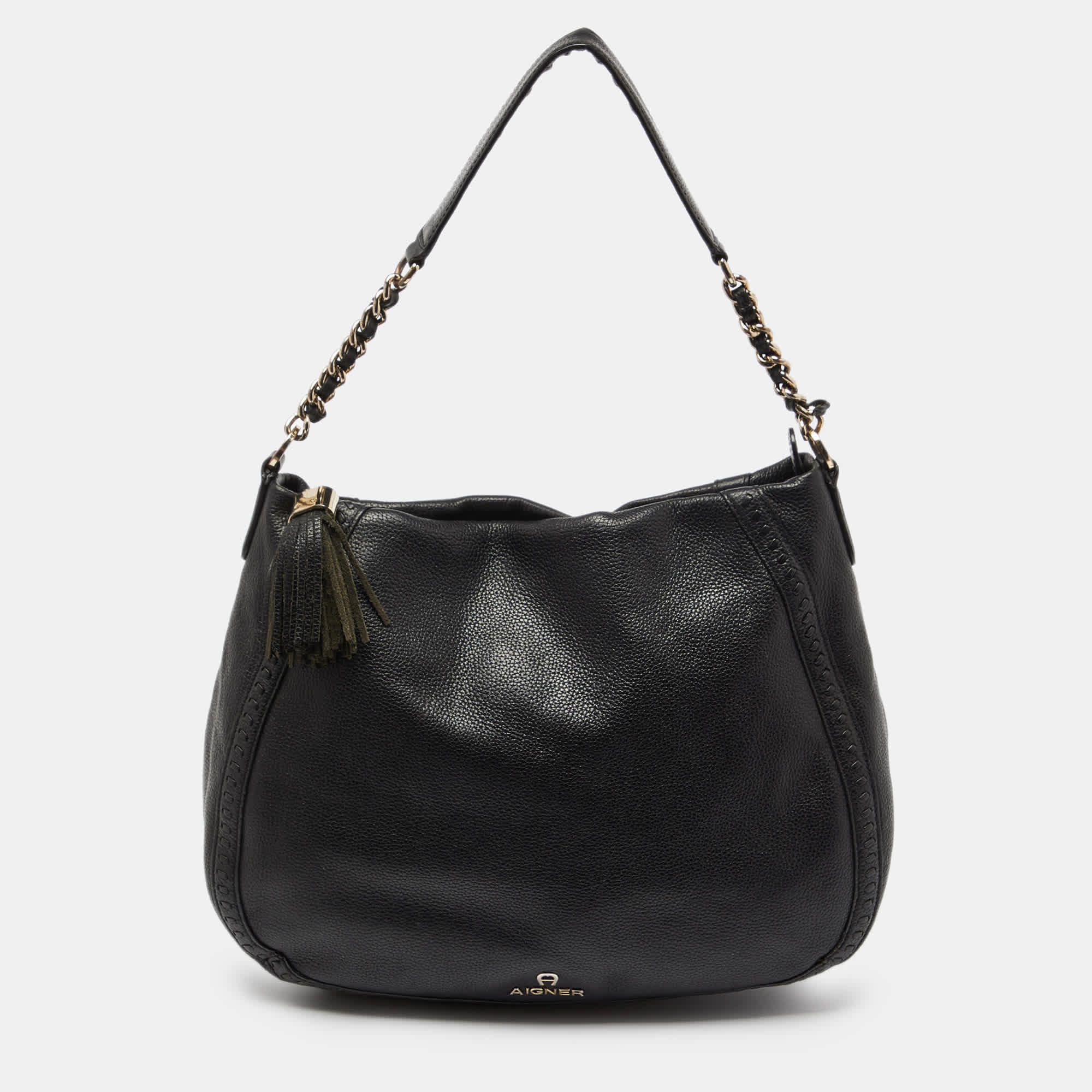 Aigner Black Leather Hobos