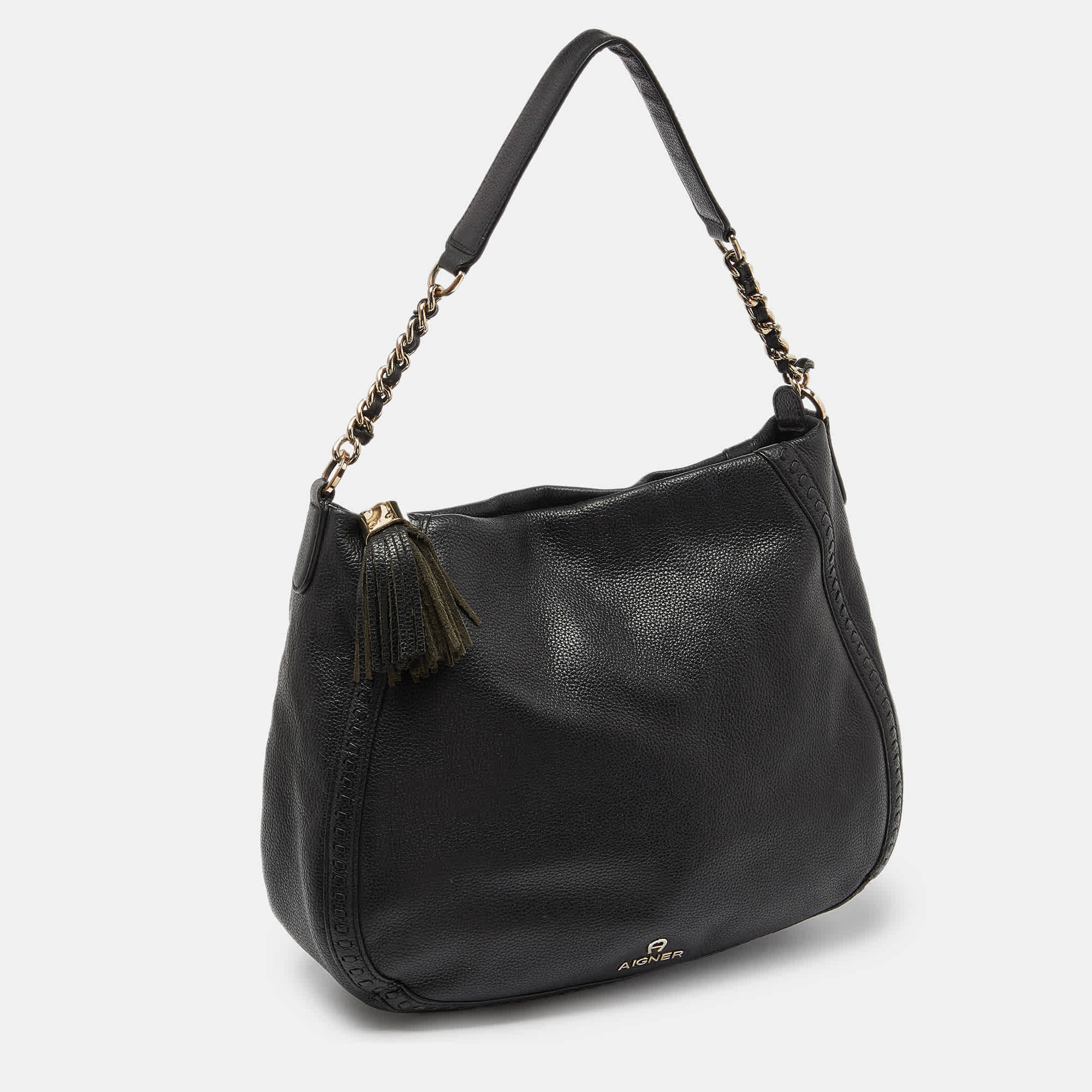 Aigner Black Leather Hobos