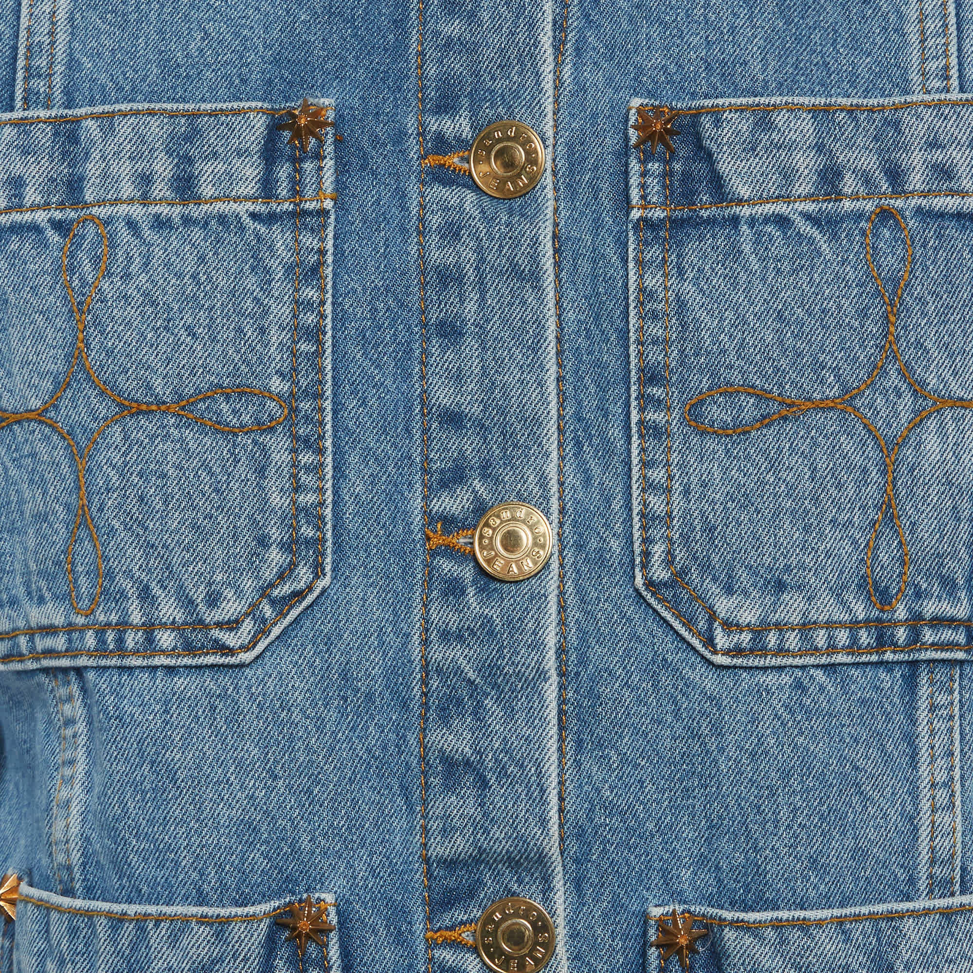 Sandro Blue Button Front Jacket