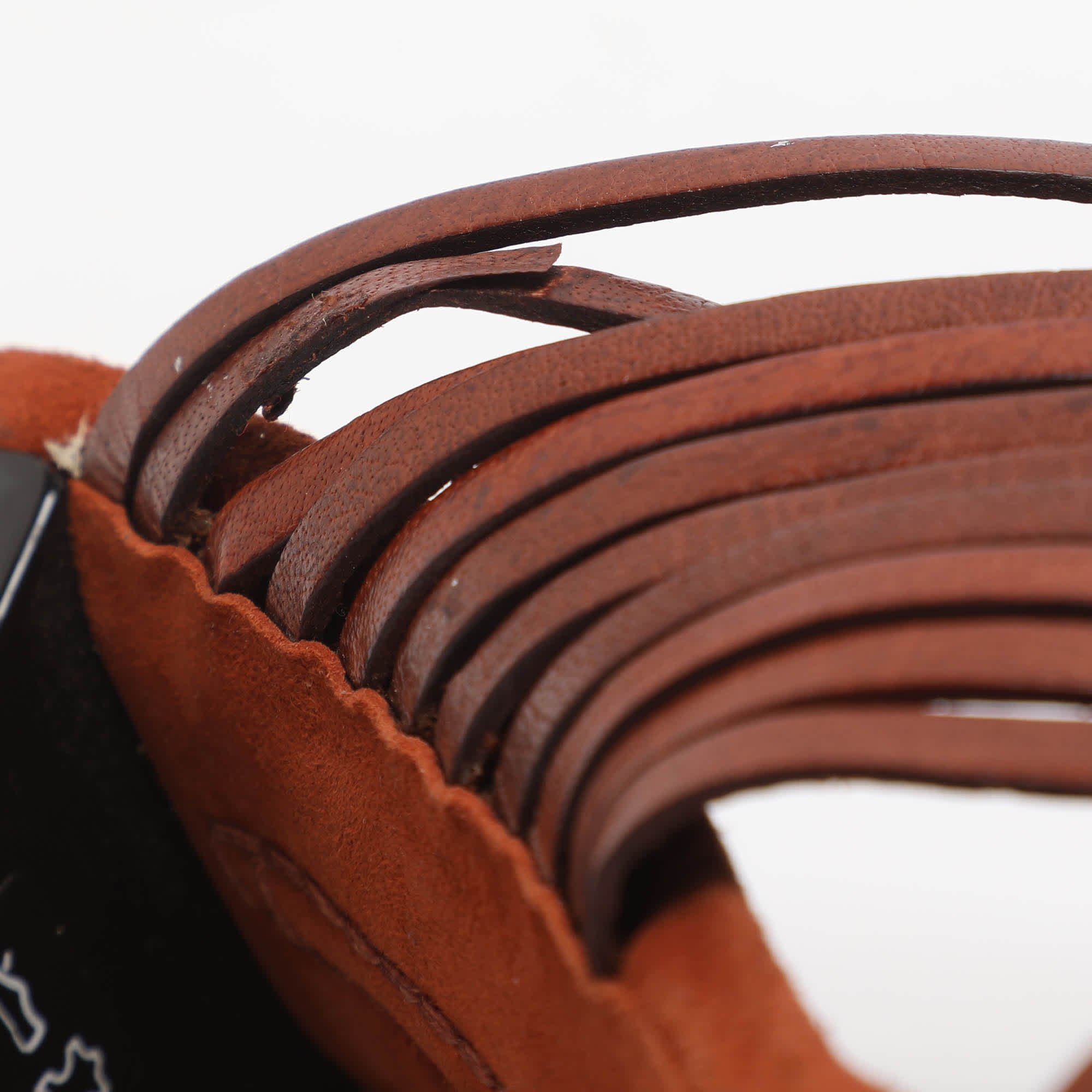 Tod's Size 37.5 Brown Leather Strappy Sandals